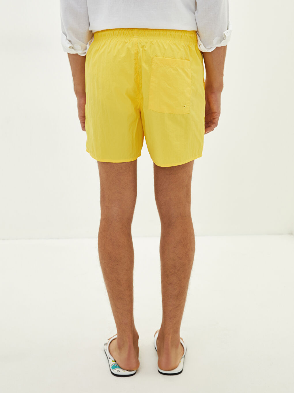 Sarı Kısa Boy Basic Erkek Deniz Şortu-7