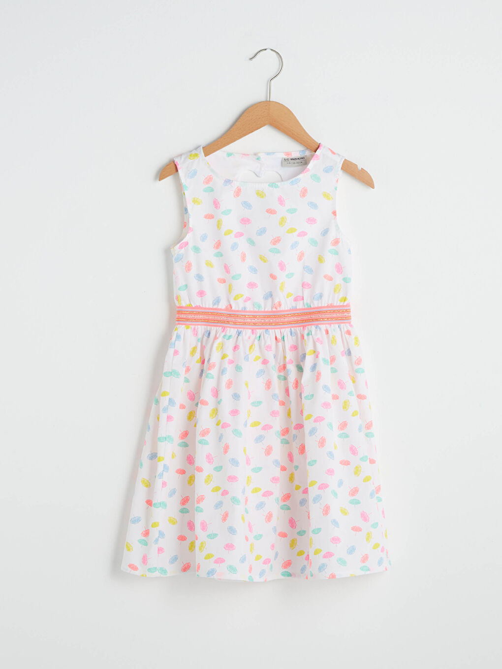 Сукня з круглим вирізом горловини, візерункова, поплін, для дівчаток