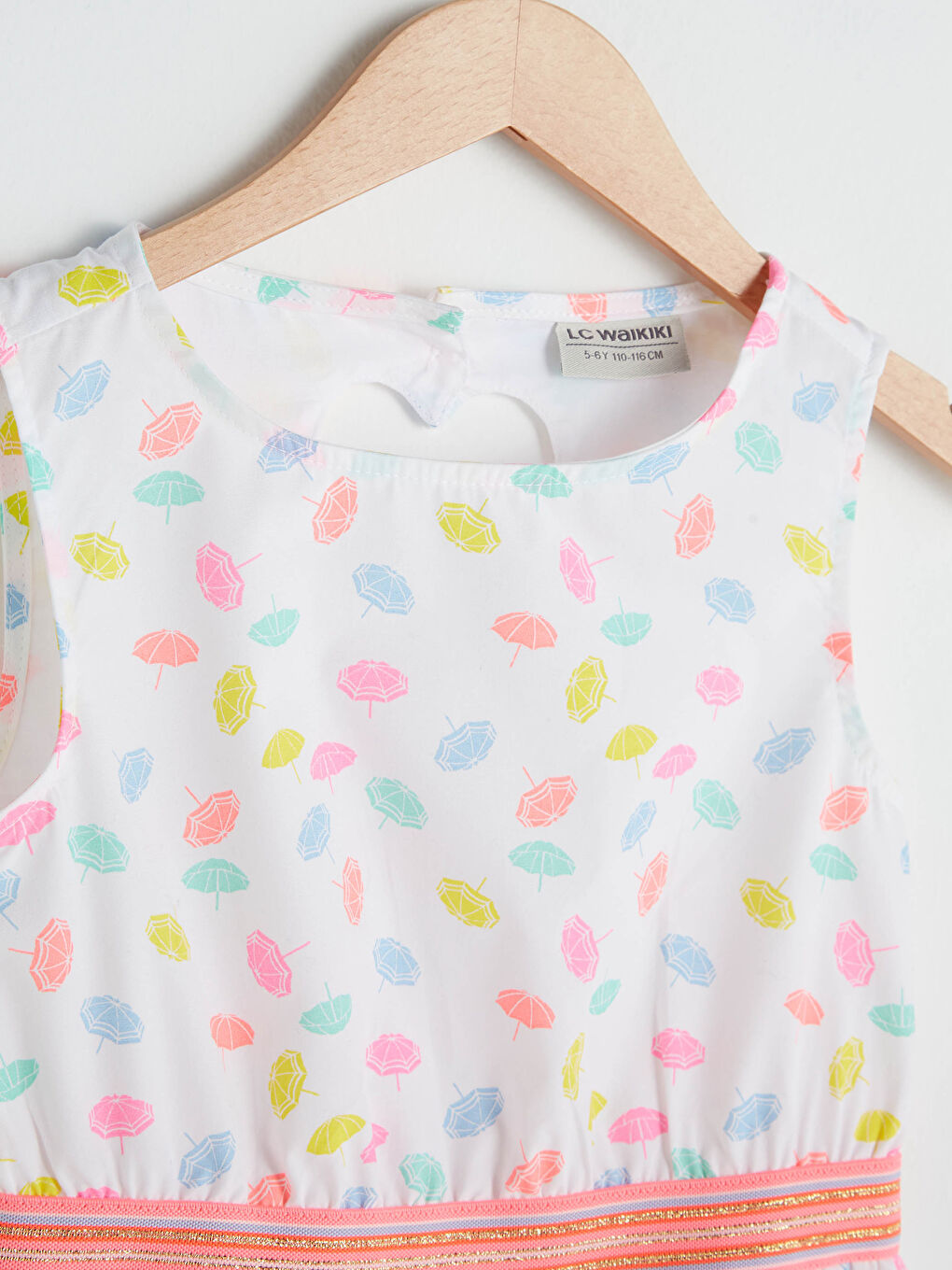 Сукня з круглим вирізом горловини, візерункова, поплін, для дівчаток-1