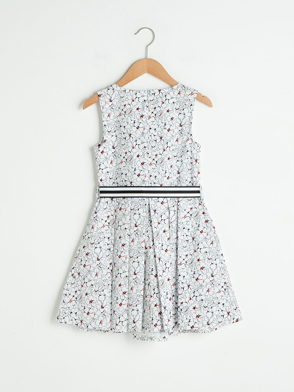 Сукня з круглим вирізом горловини, візерункова, поплін, для дівчаток-1