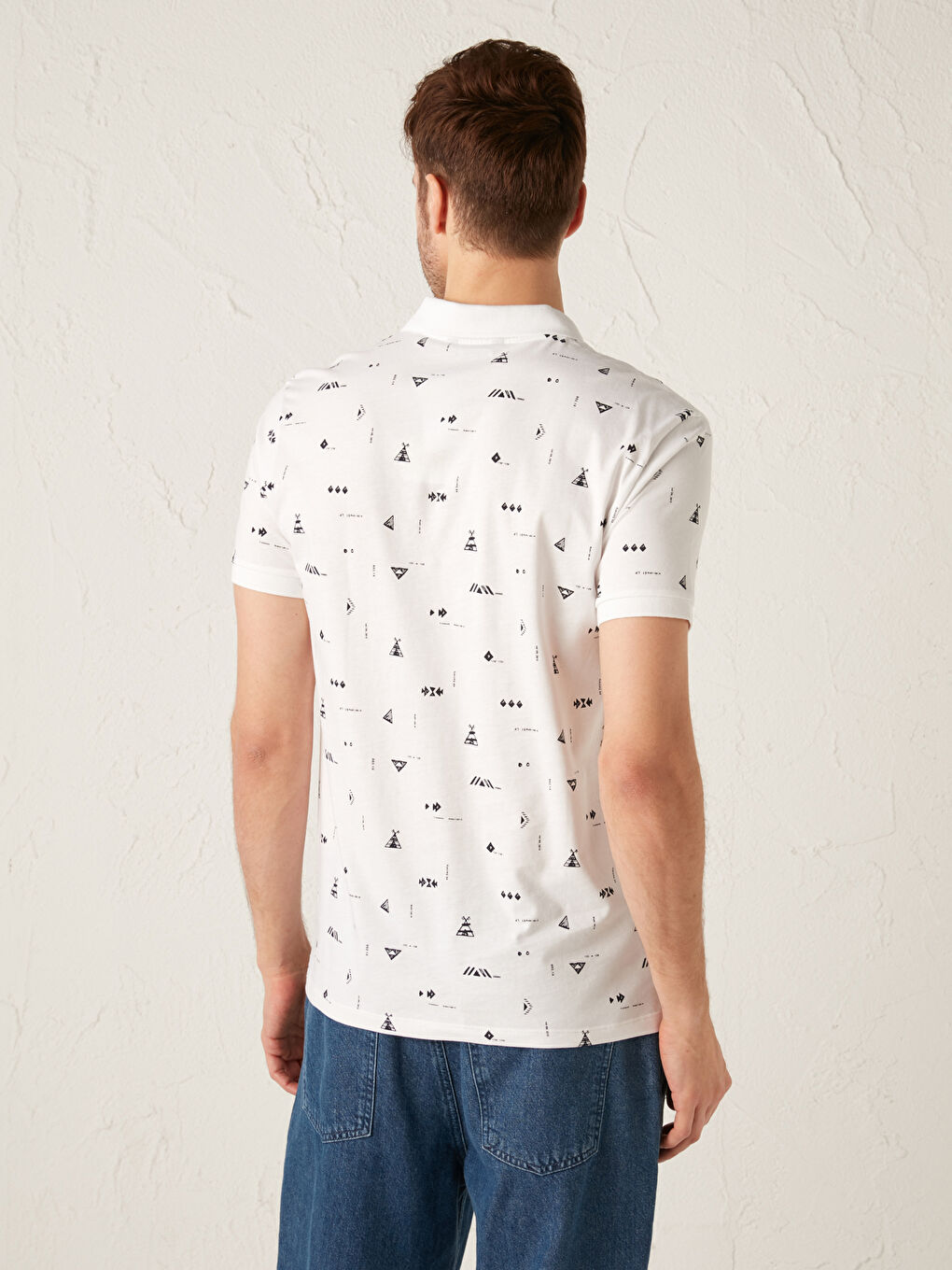 Polo Yaka Kısa Kollu Penye Erkek Tişört-3