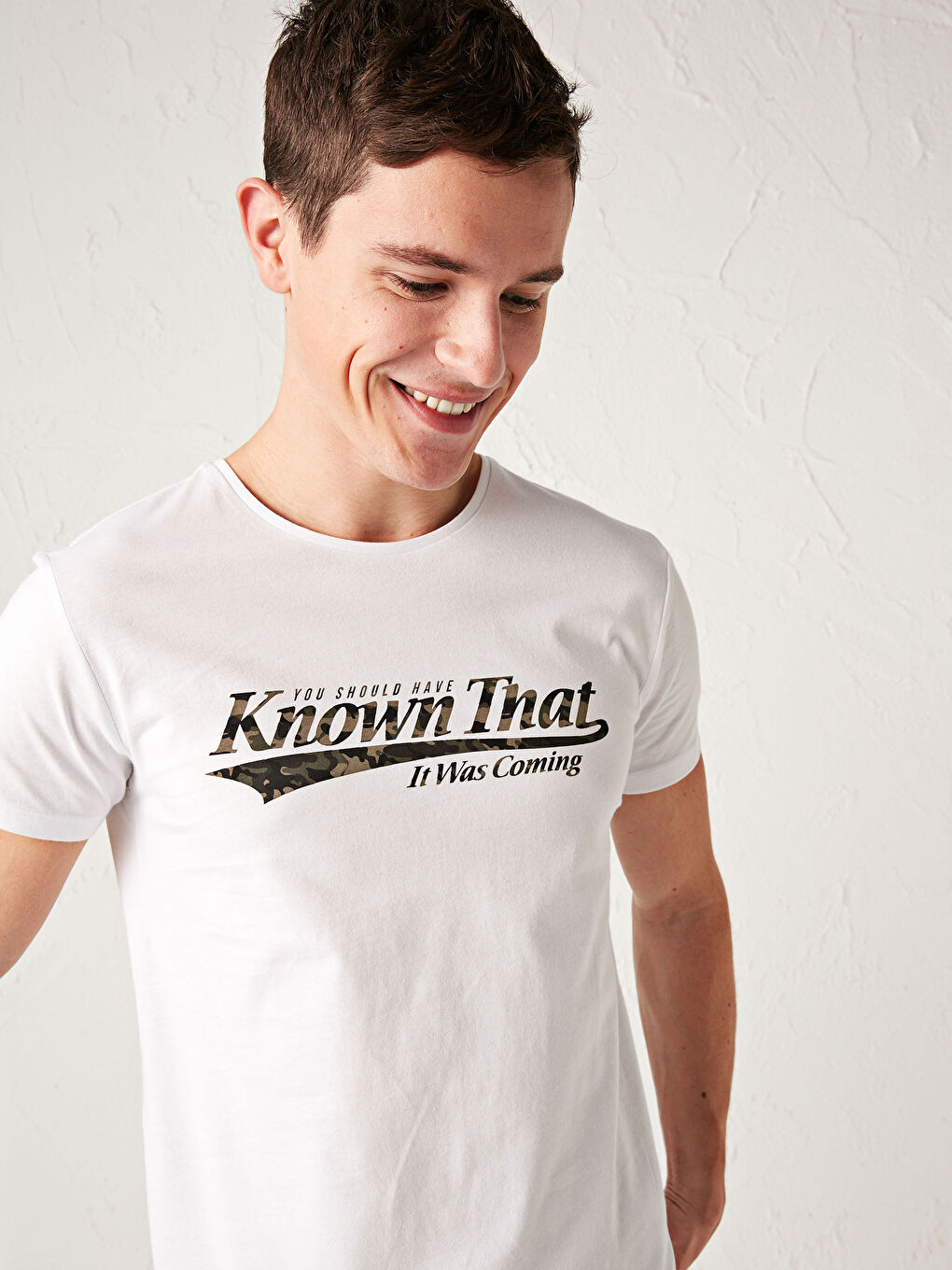 Crew Neck Printed Combed Cotton T-Shirt-1