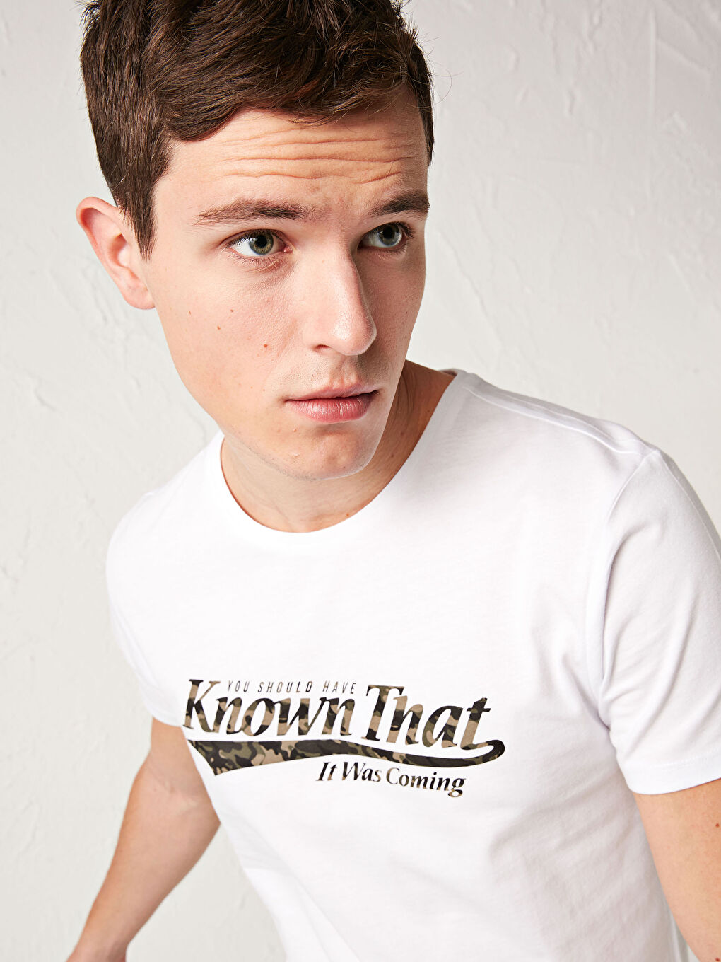 Crew Neck Printed Combed Cotton T-Shirt-2