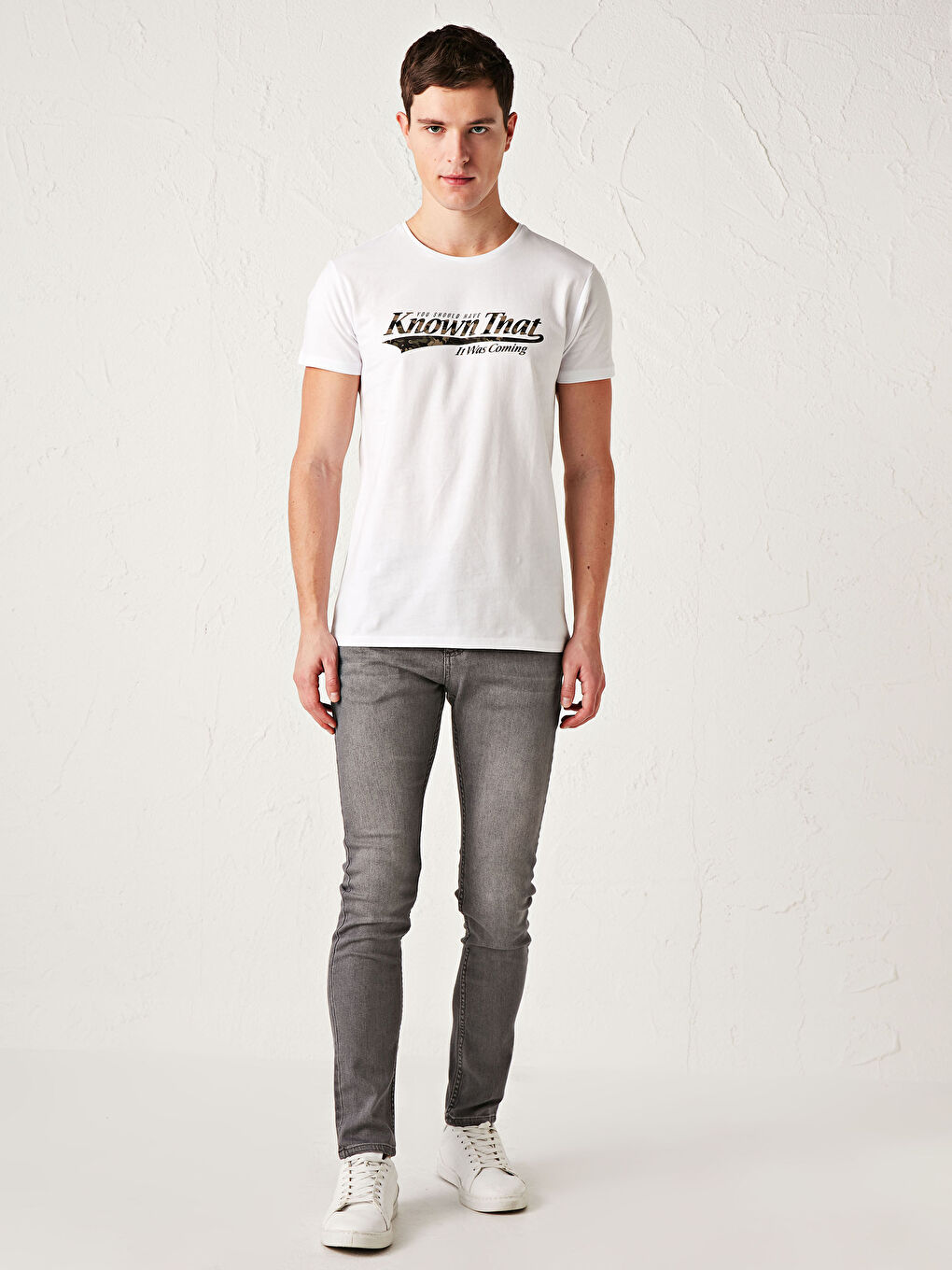 Crew Neck Printed Combed Cotton T-Shirt-3
