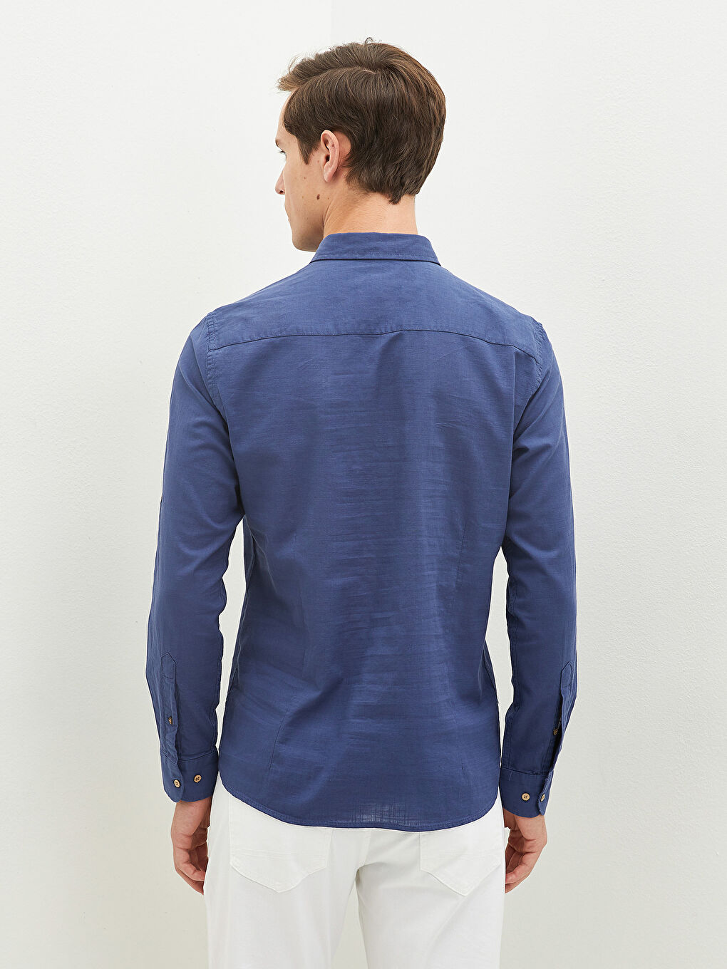 İndigo Ekstra Slim Fit Uzun Kollu Poplin Erkek Gömlek-4