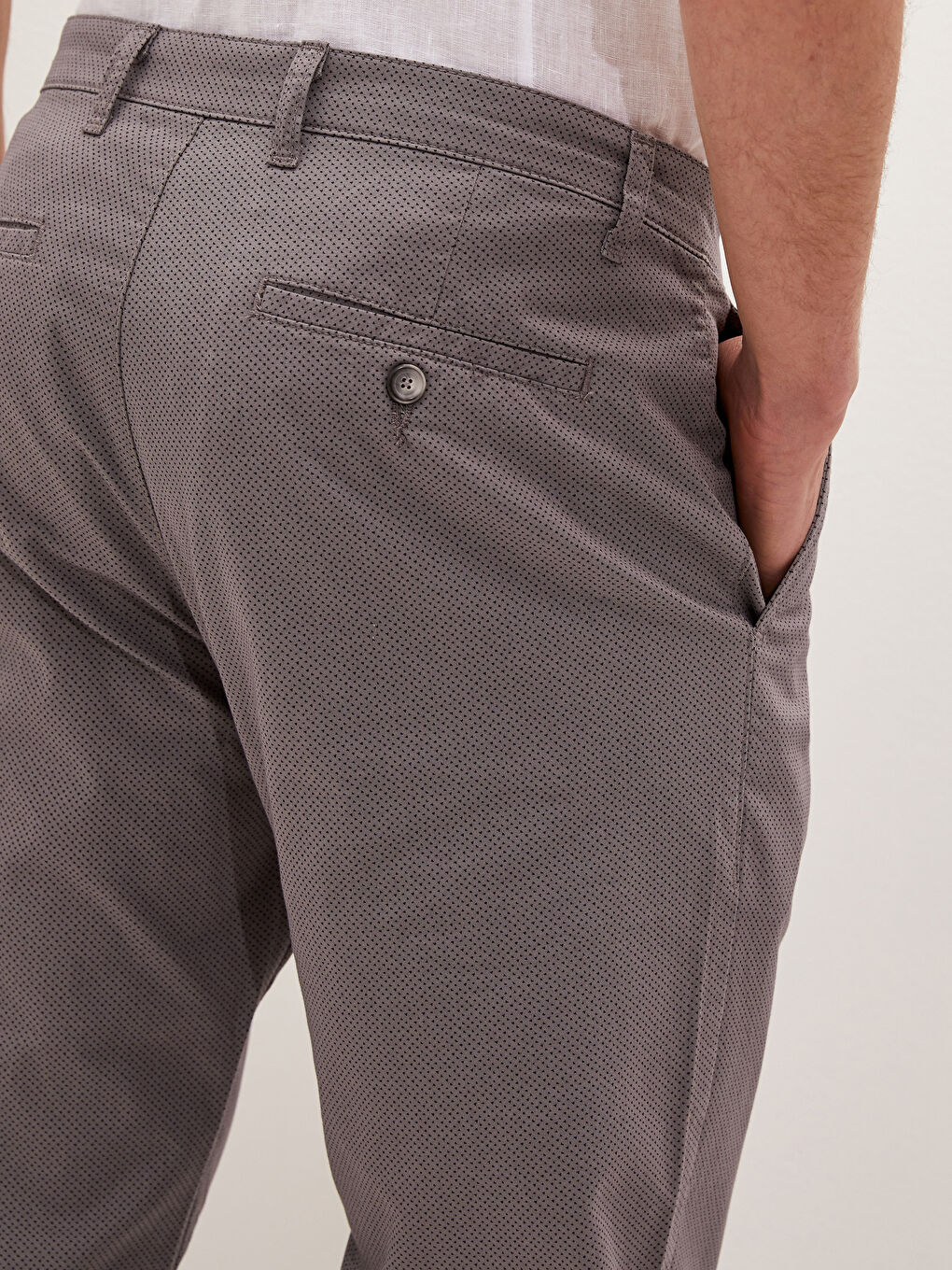 Gri Standart Kalıp Gabardin Erkek Pantolon-3