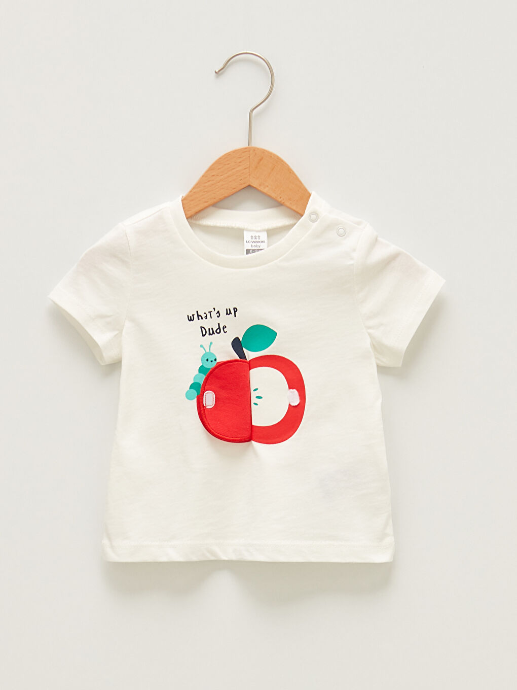 تيشيرت بياقة دائرية وكم قصير مطبوع للأولاد الرضع مع شورت - طقم من قطعتين-2