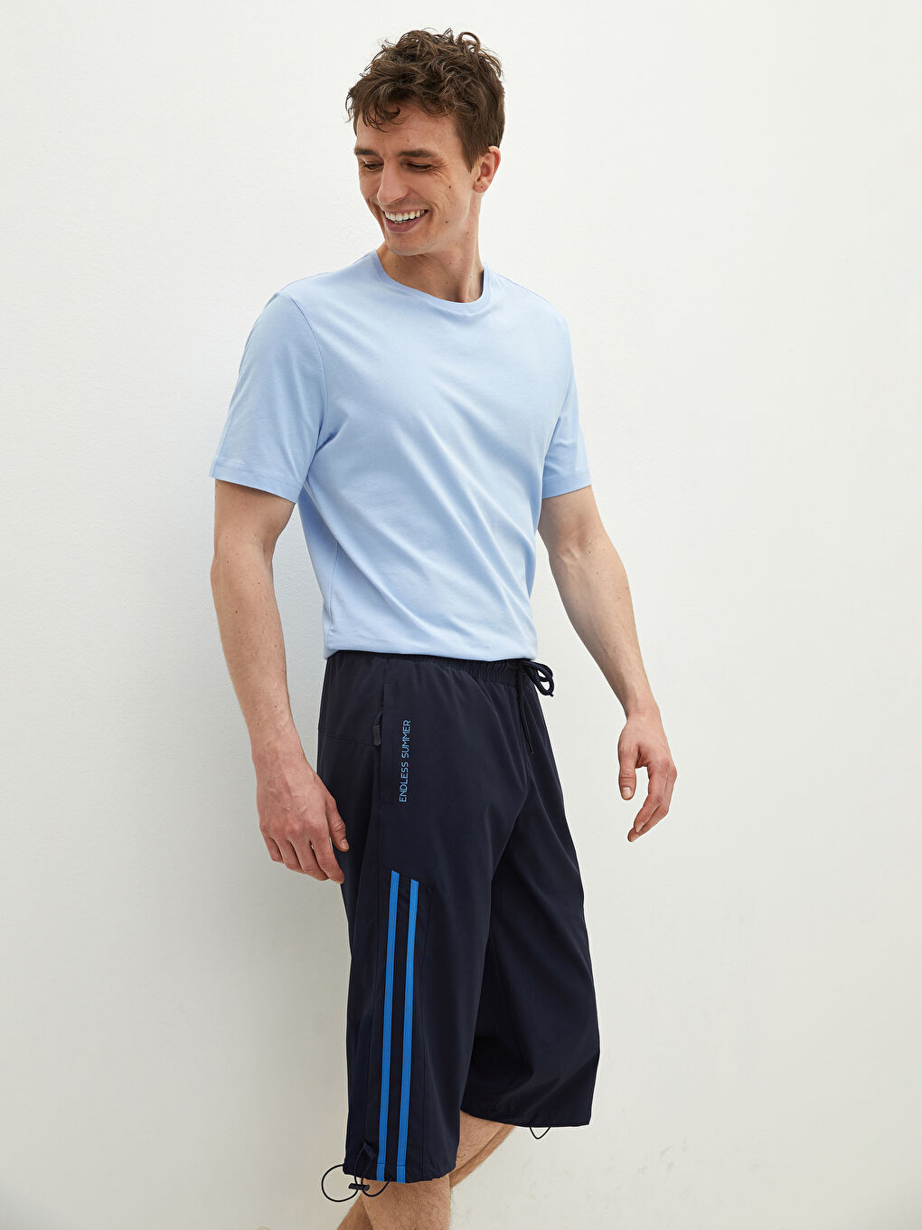 Below Knee Length Patterned Men's Swimming Shorts-1