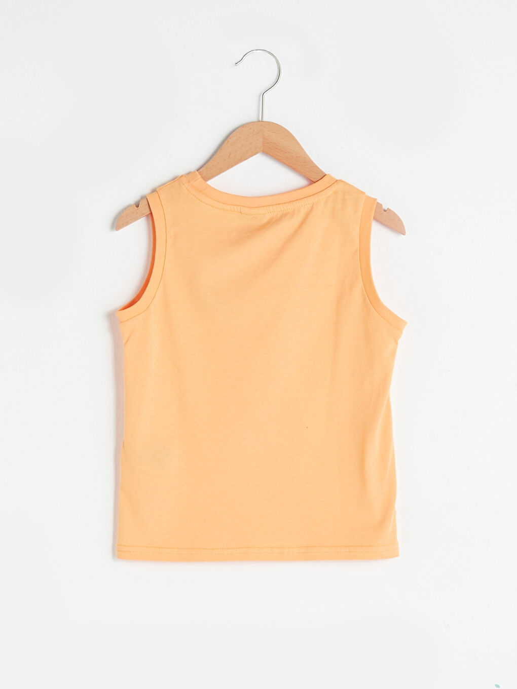 Turuncu Bisiklet Yaka Baskılı Pamuklu Erkek Çocuk Atlet-1