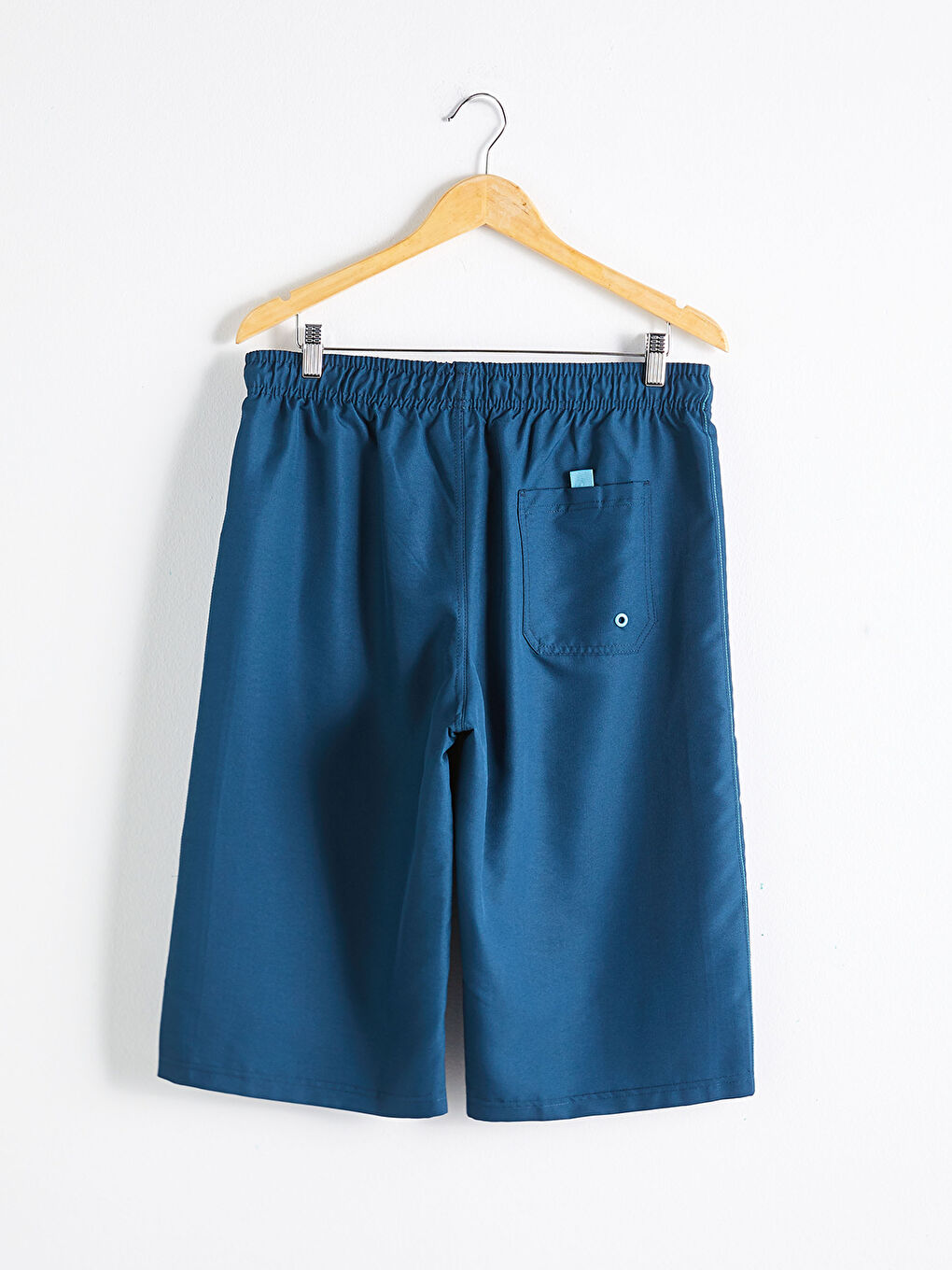 İndigo Diz Altı Boy Basic Erkek Deniz Şortu-8