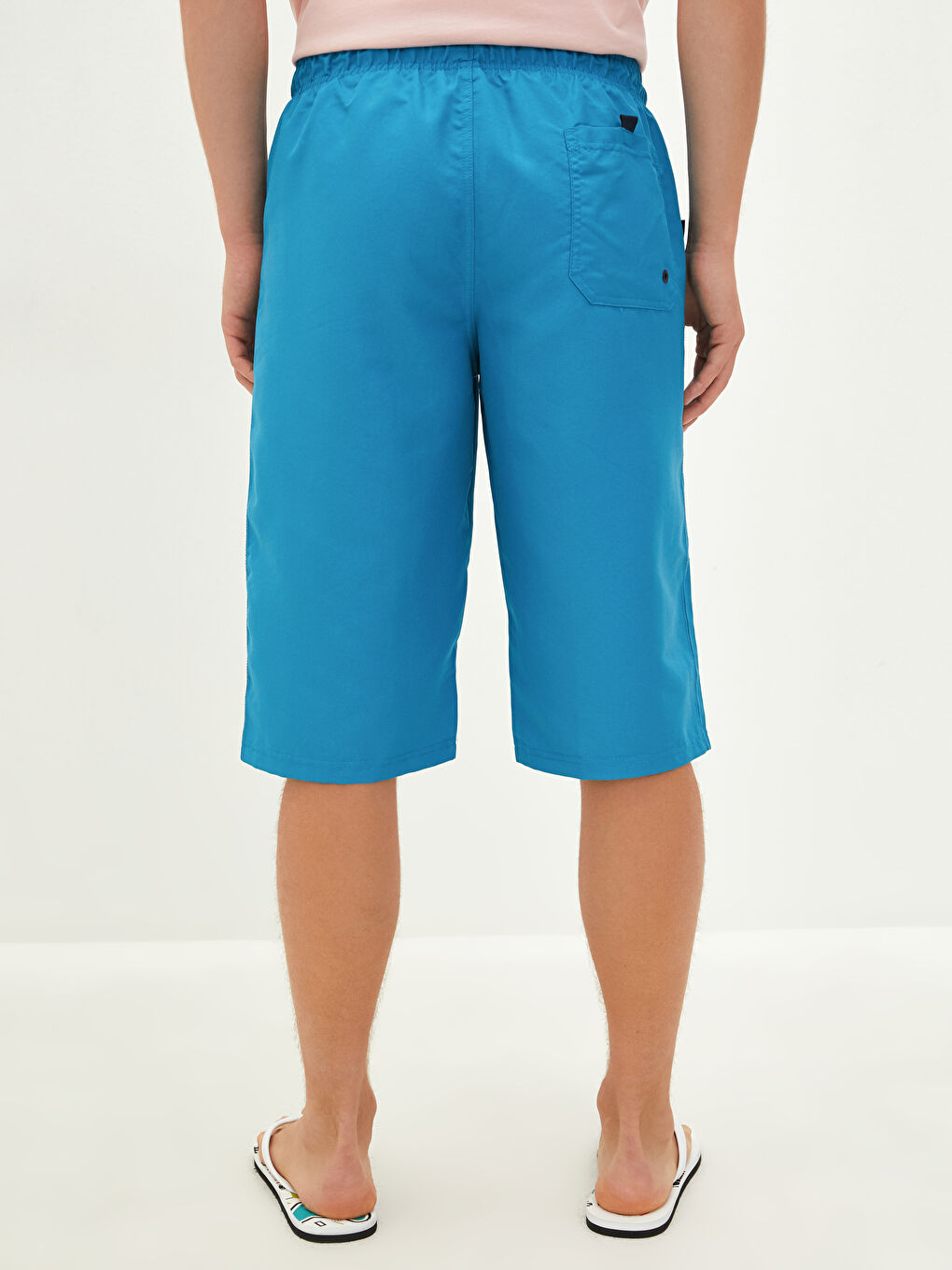 Petrol Diz Altı Boy Basic Erkek Deniz Şortu