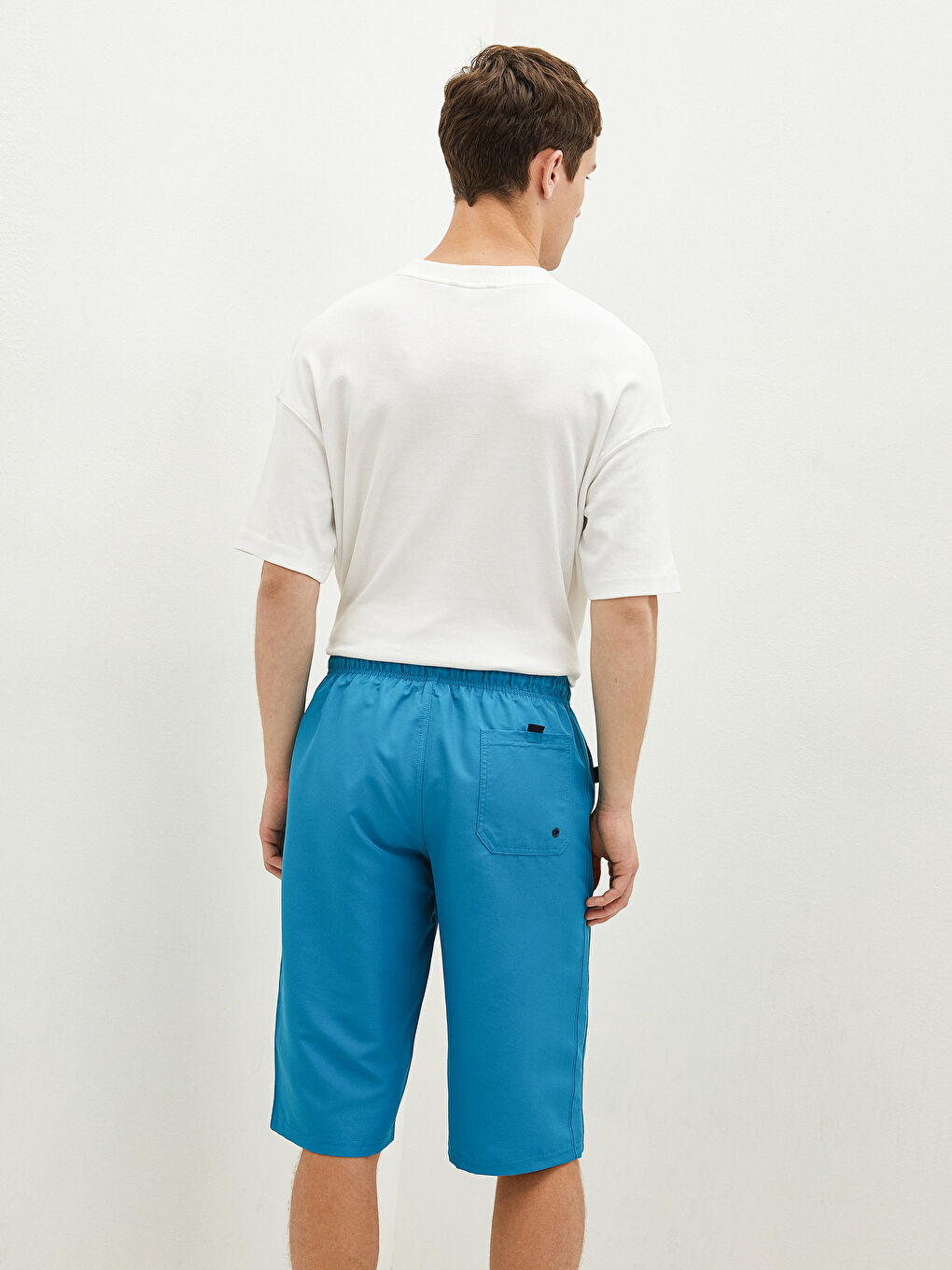 Petrol Diz Altı Boy Basic Erkek Deniz Şortu-4