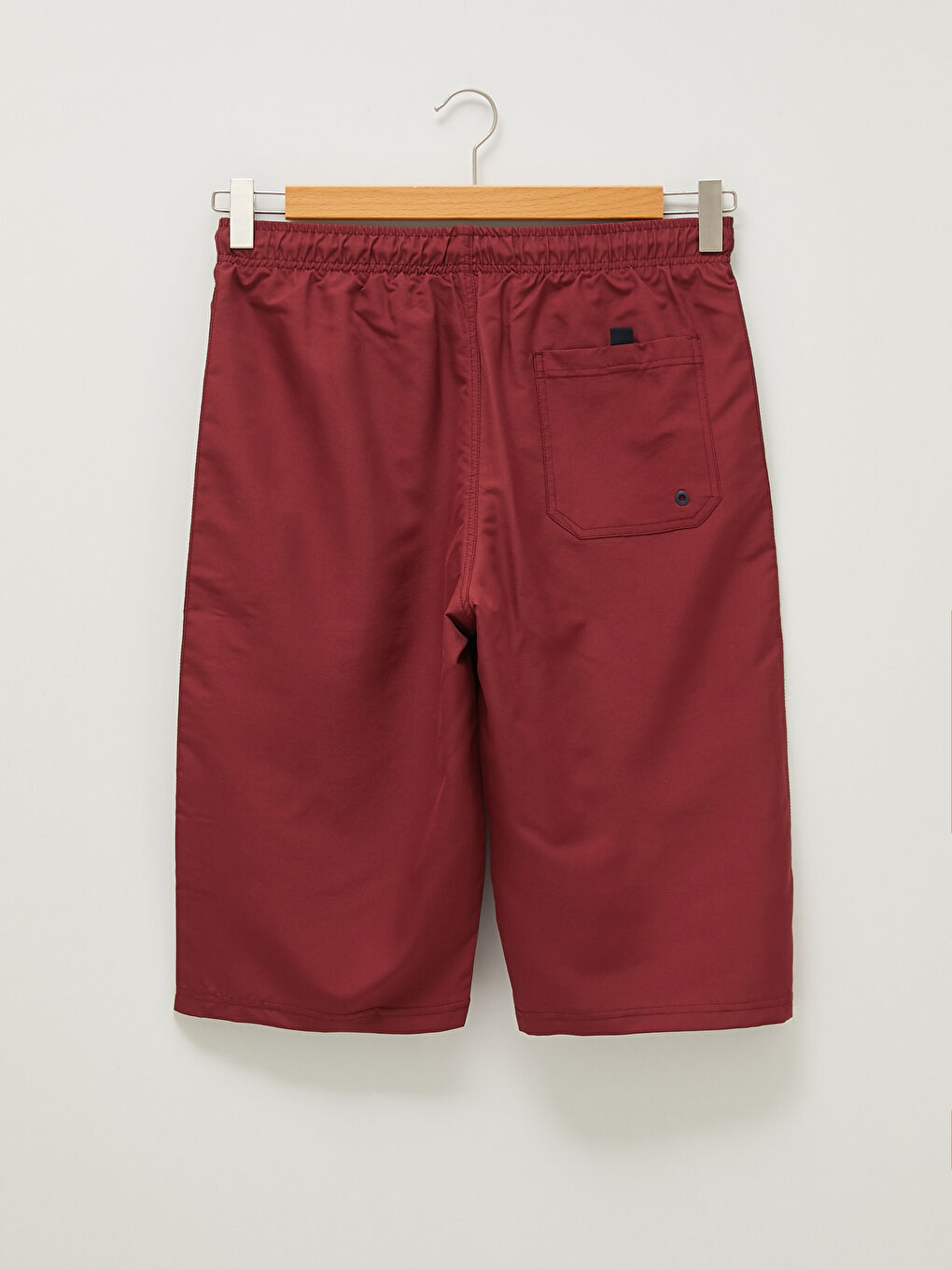 Bordo Diz Altı Boy Basic Erkek Deniz Şortu-6