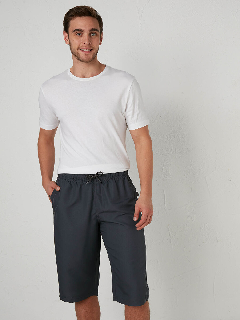 LCW SWIMWEAR Basic Below Knee Length Men's Swim Shorts -S18533Z8-HKG