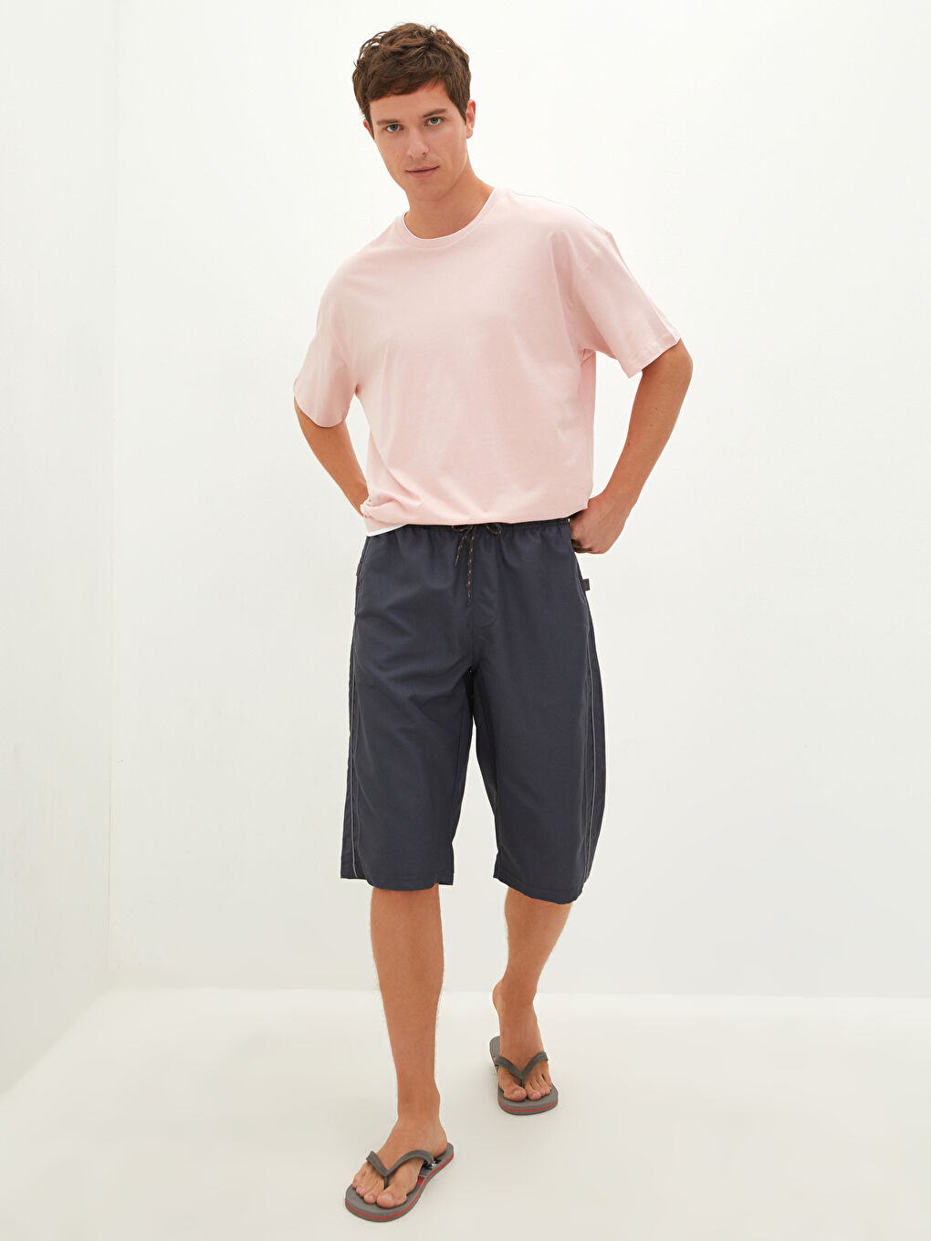 LCW SWIMWEAR Basic Below Knee Length Men's Swim Shorts -S18533Z8-HKG