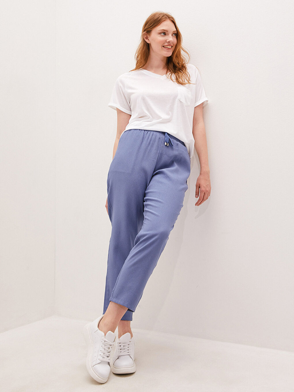 LCWAIKIKI Basic Pantalone za Žene sa Elastičnim Strukem i Džepovima -S18558Z8-H7T