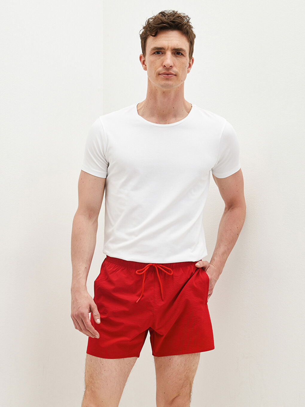 Short Length Basic Men's Swimming Shorts-2