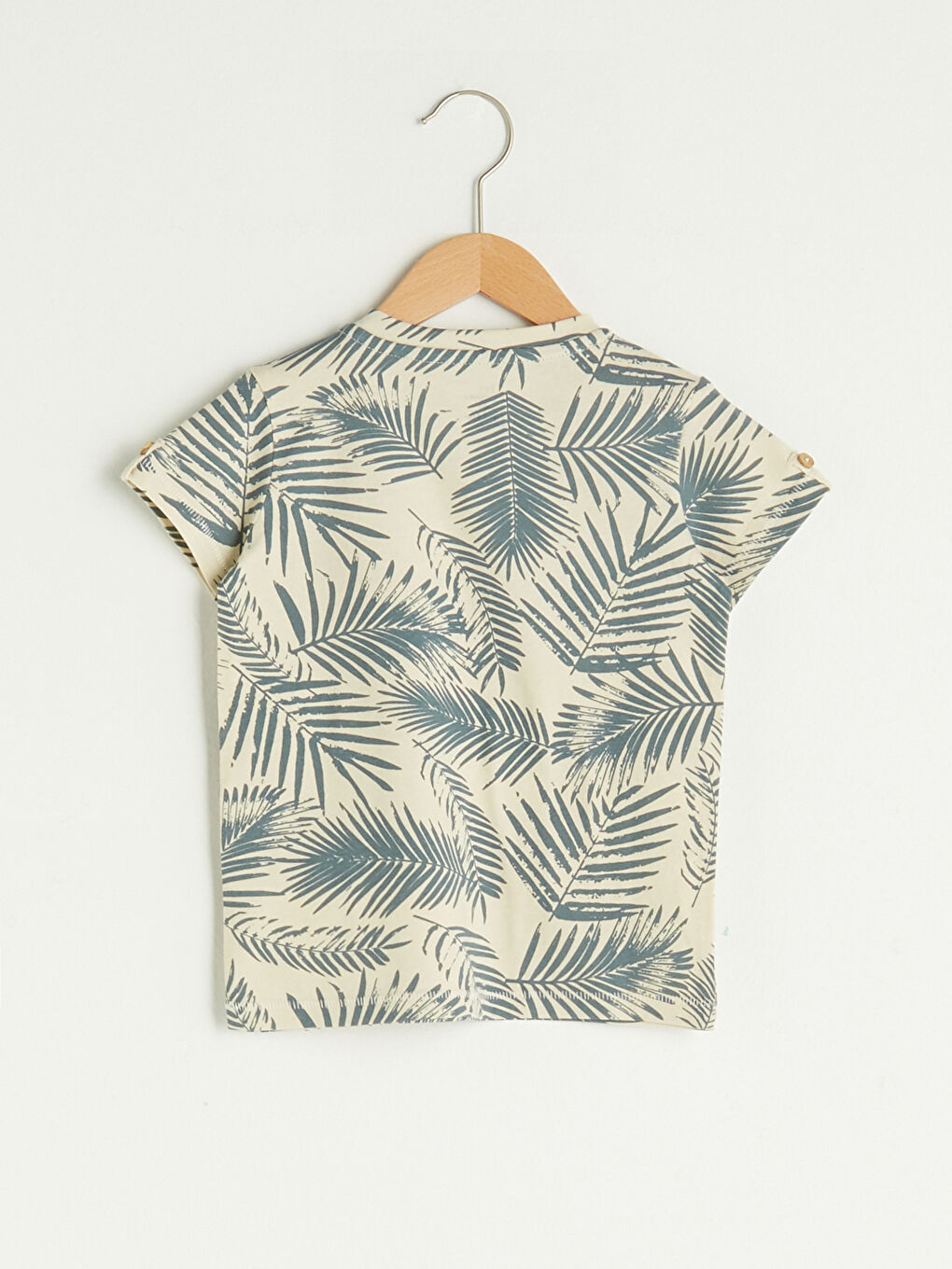 Crew Neck Short Sleeve Patterned Cotton Baby Boy T-Shirt-1