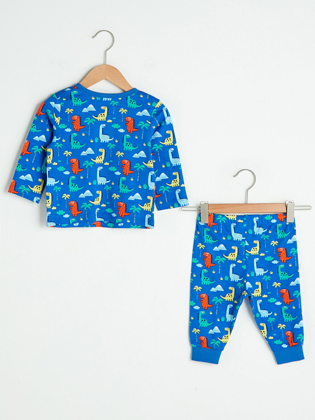 Crew Neck Long Sleeve Printed Baby Boy Pajama Set-1