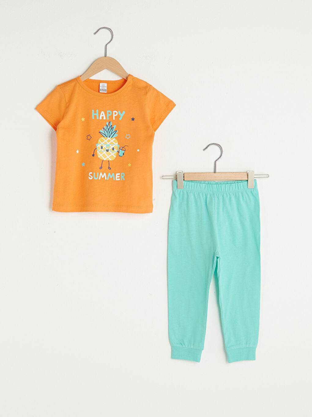 Ensemble de Pyjama Bébé Garçon en Coton Imprimé à Manches Courtes et Col Rond