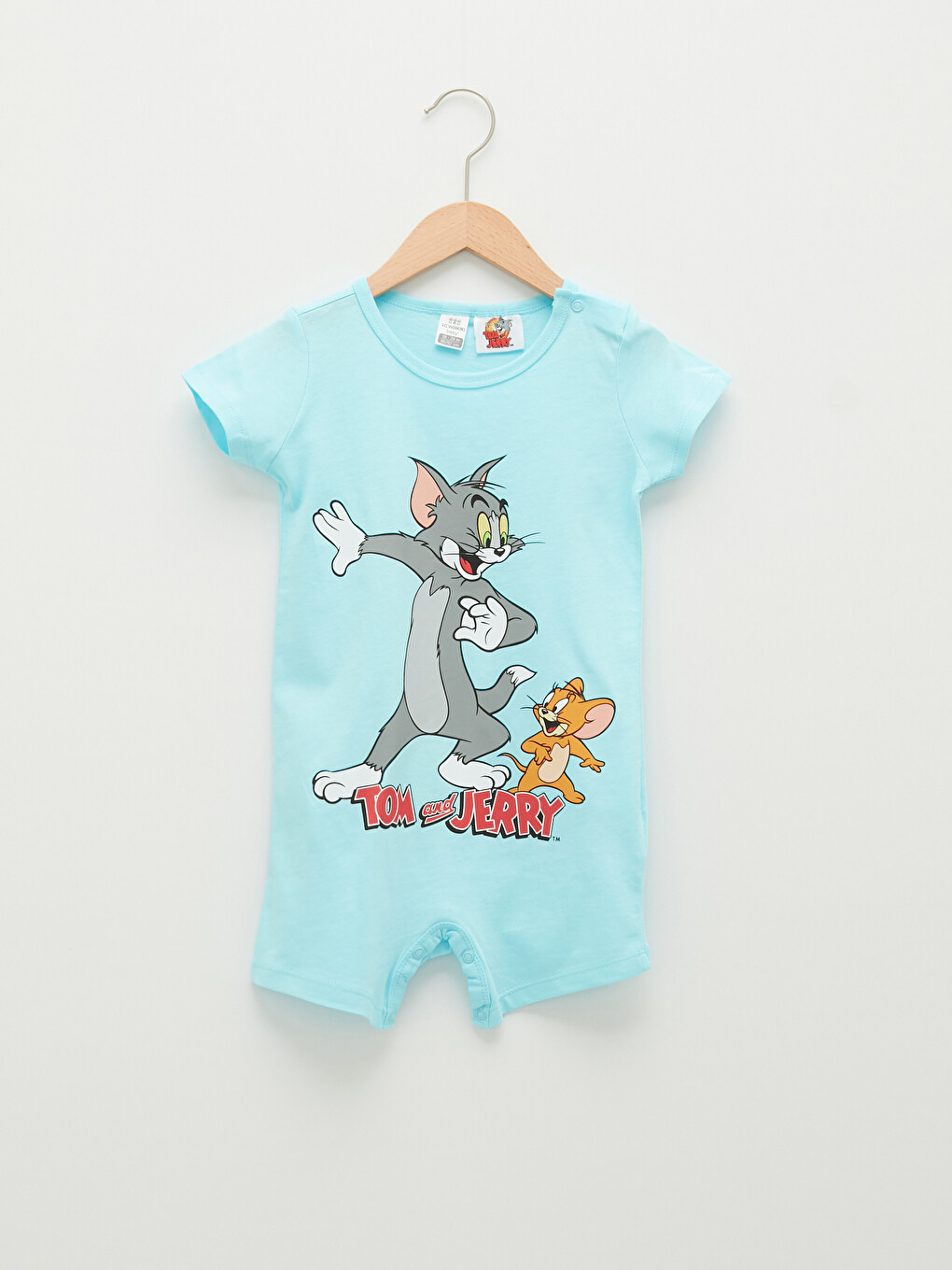 Crew Neck Short Sleeve Tom and Jerry Printed Baby Boy Rompers