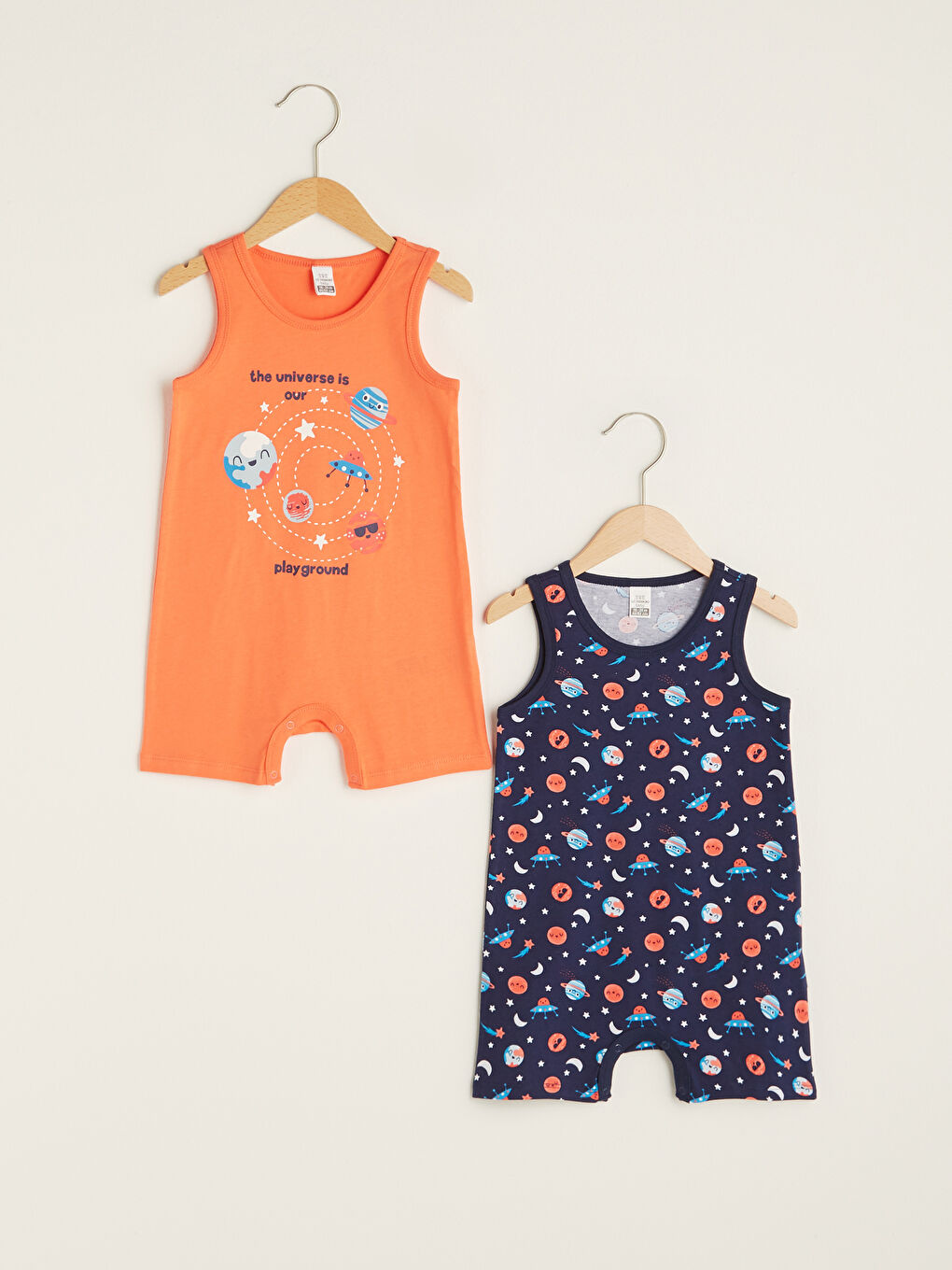 Crew Neck Printed Cotton Baby Boy Jumpsuit 2 Pieces