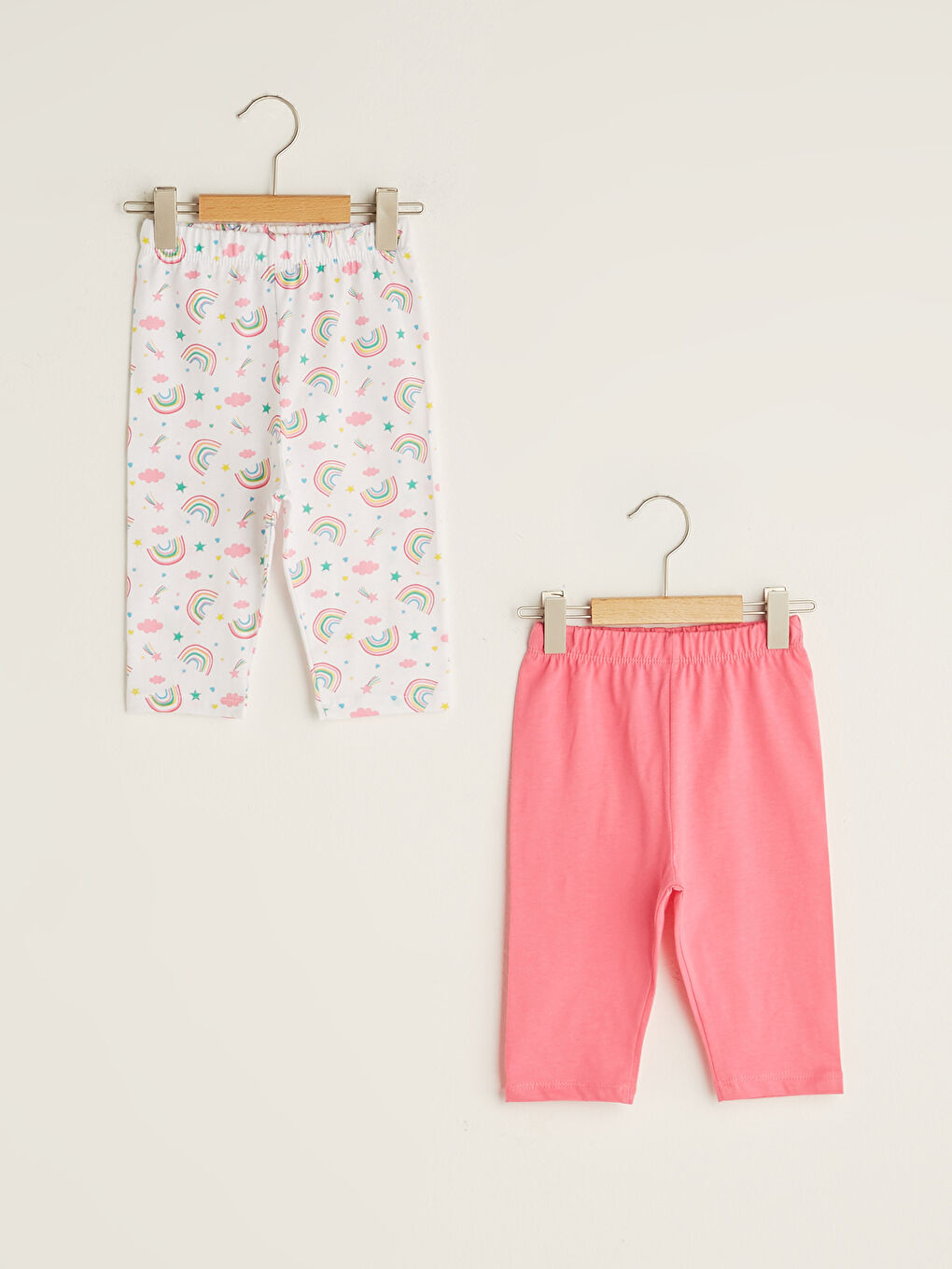 LCW baby Elastic Waist Cotton Baby Girl Pajama Bottoms 2-Pack -S18691Z1-LU7