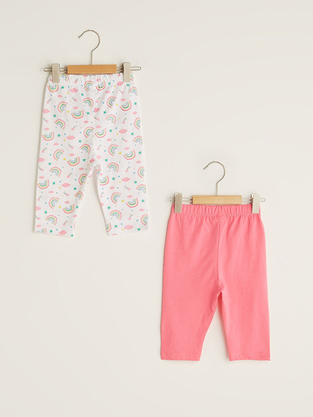 LCW baby Elastic Waist Cotton Baby Girl Pajama Bottoms 2-Pack -S18691Z1-LU7