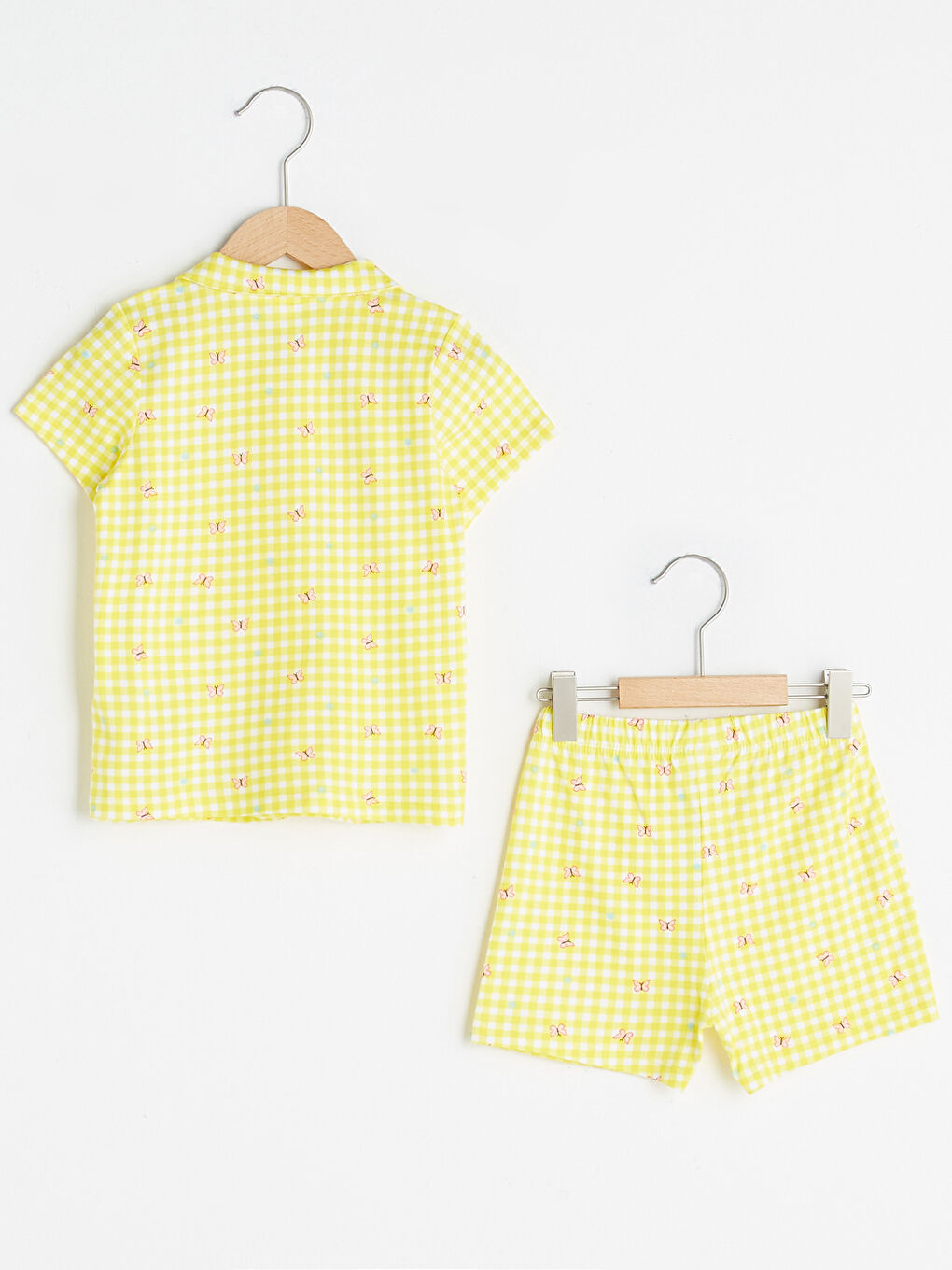 LCW baby Shirt Collar Short Sleeve Printed Baby Girl Pajamas Set -S18702Z1-LU7