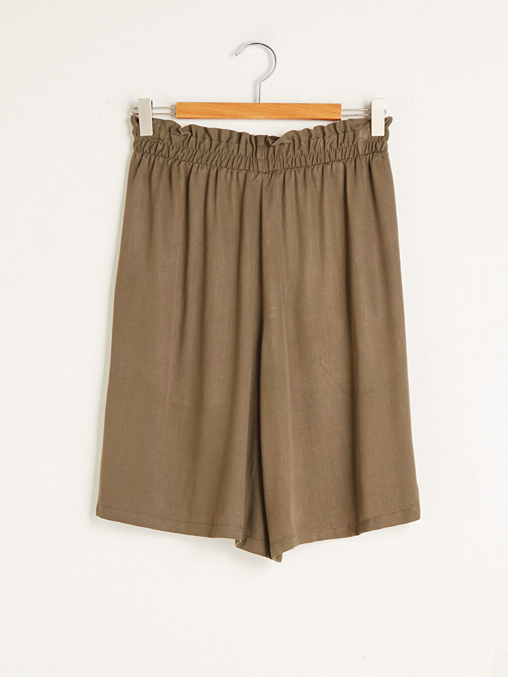 Women's Bermuda Shorts With Pocket Detailed Belmando Fabric Elastic Waist-5