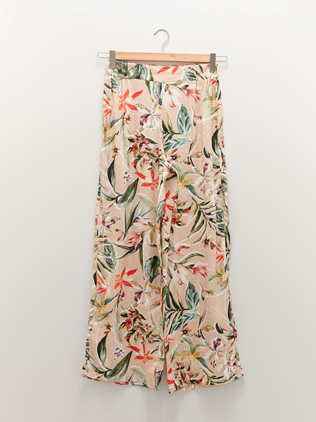 Pantalone od viskoze sa elastičnim strukom i cvetnim dezenom za žene-5