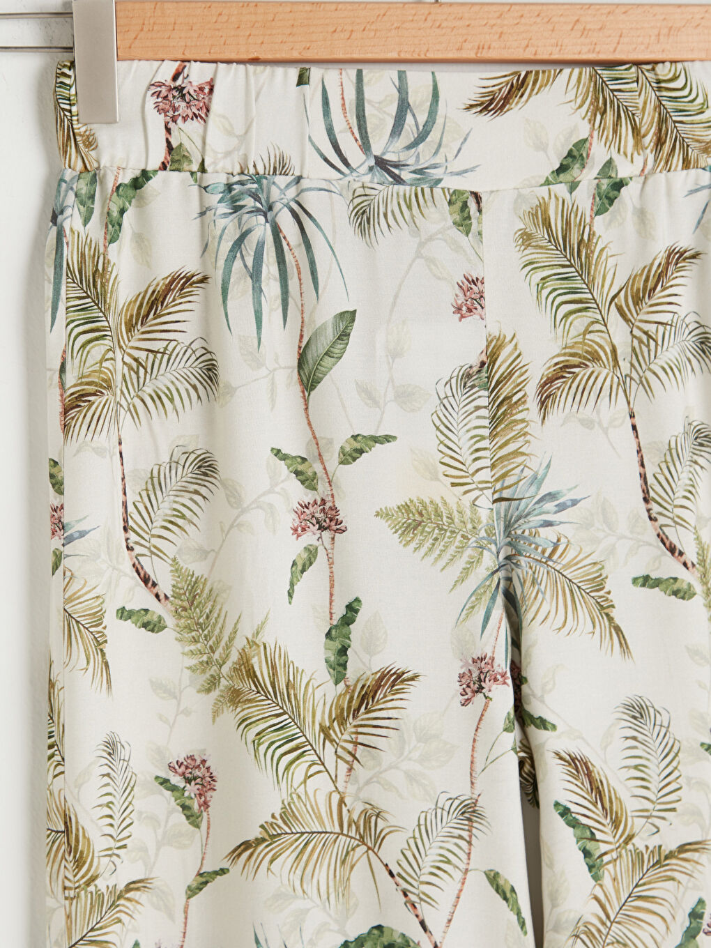 Pantaloni Damă Din Vâscoză Cu Imprimeu Și Talie Elastică-6