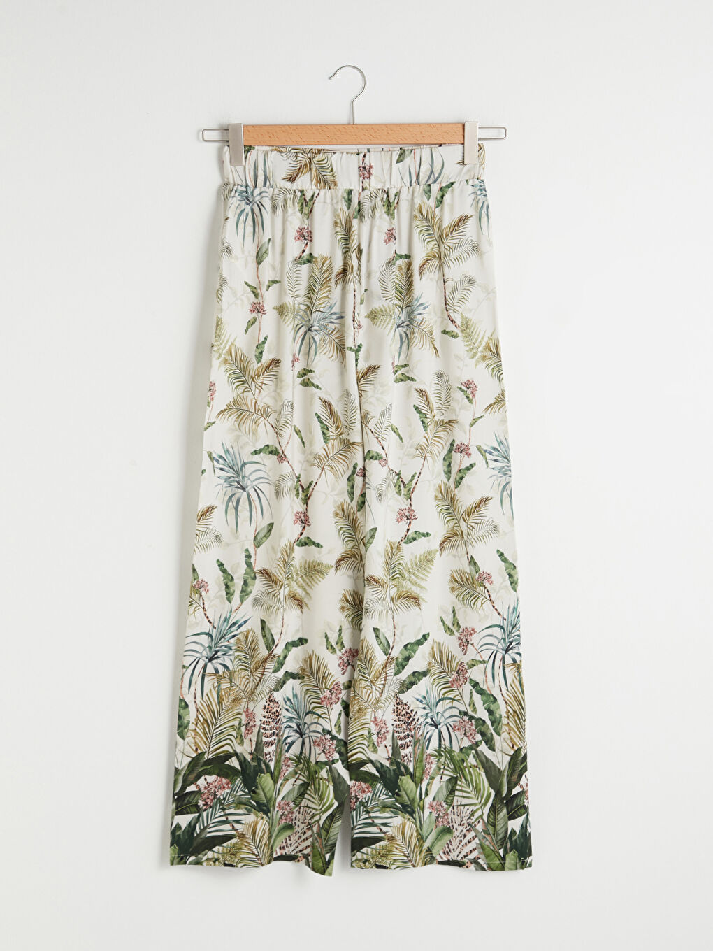 Pantaloni Damă Din Vâscoză Cu Imprimeu Și Talie Elastică-7