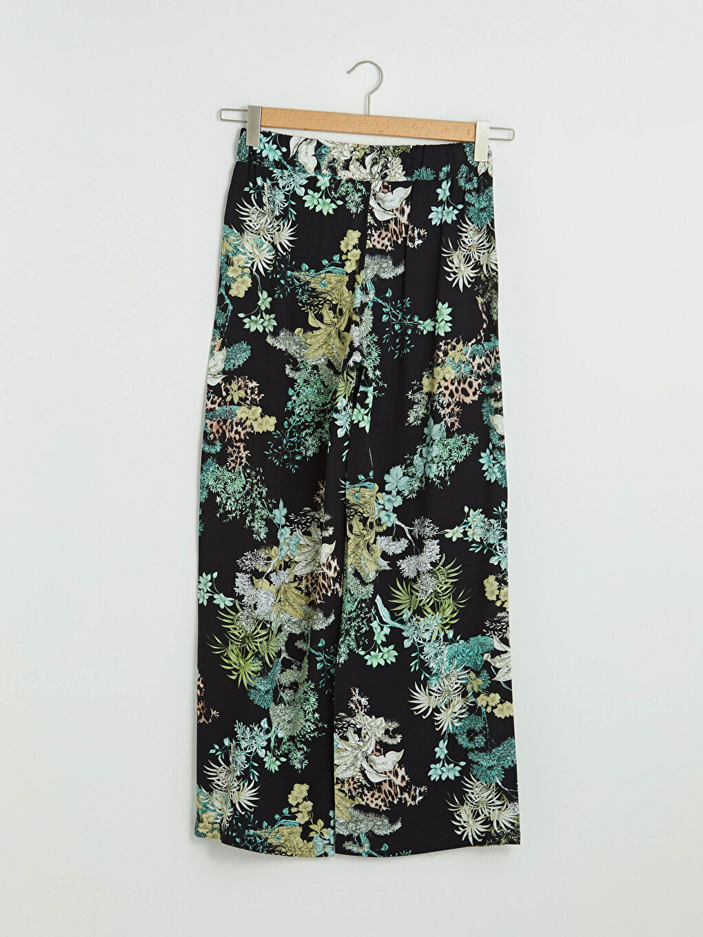 Pantalone od viskoze sa elastičnim strukom i štampanim dezenom za žene-6