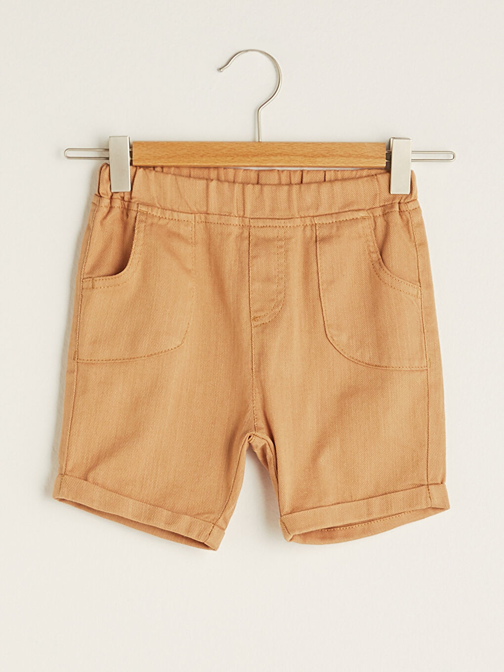 Sarı Beli Lastikli Basic Erkek Bebek Şort