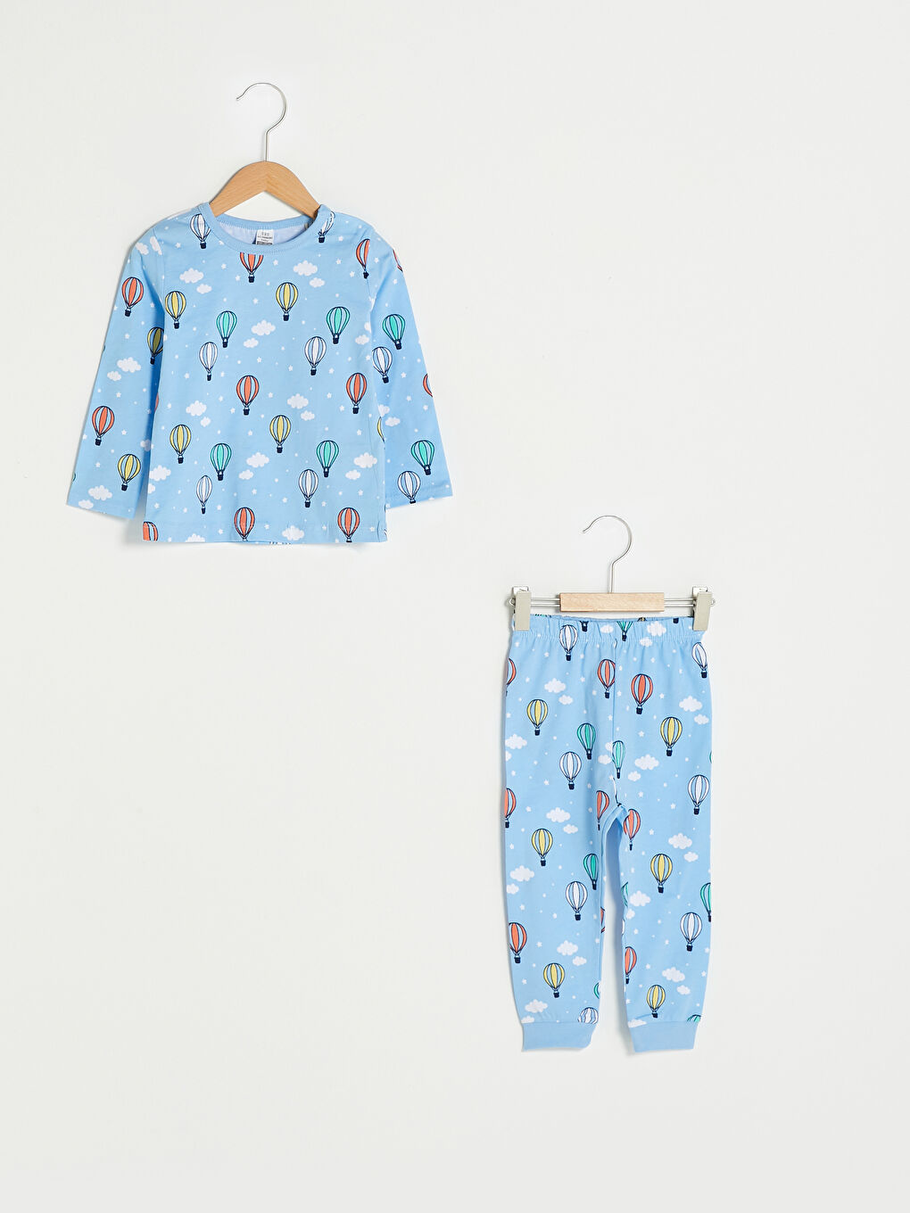 Пижамный комплект для малышей мальчиков с круглым вырезом, длинным рукавом и принтом