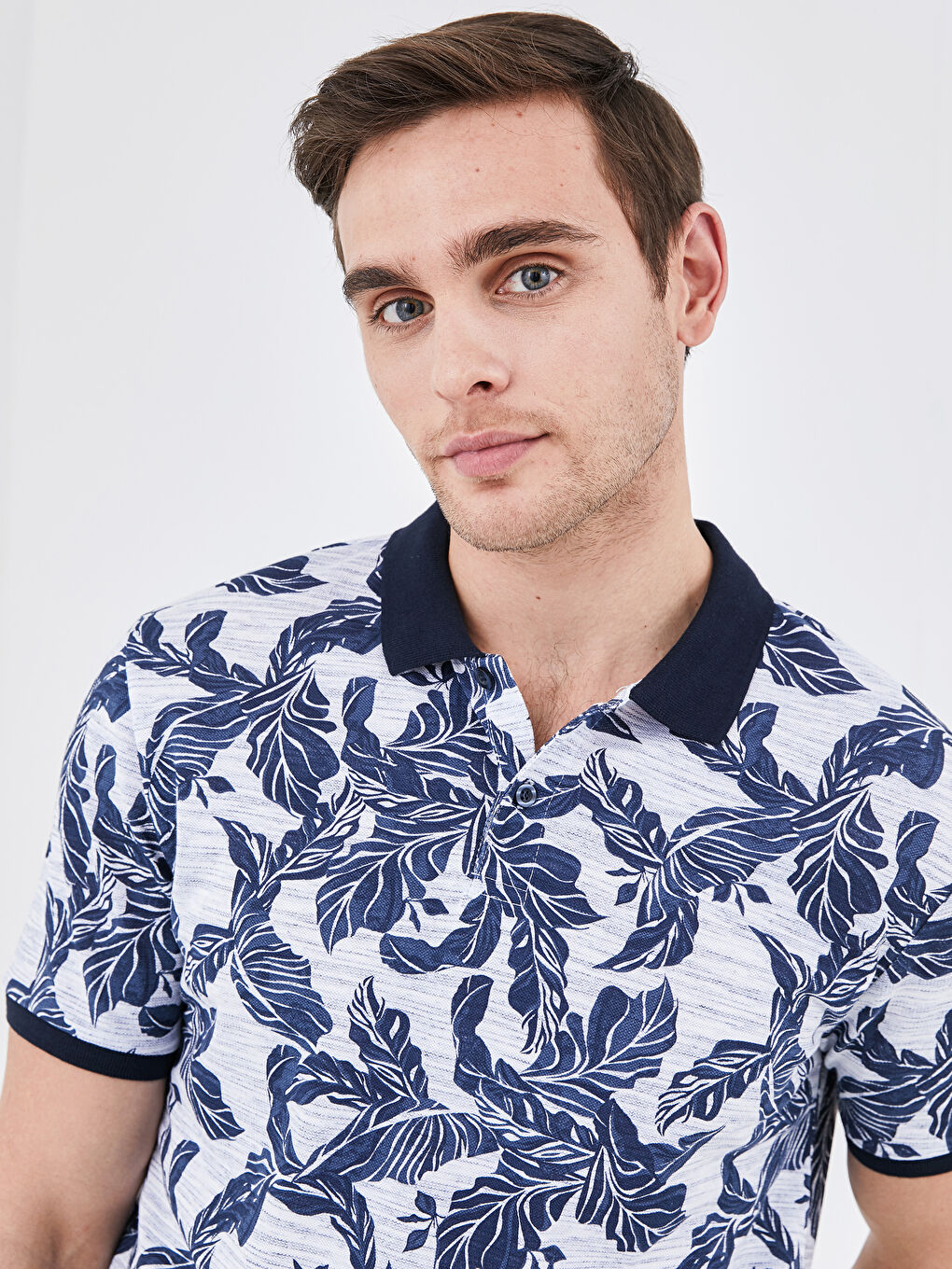 İndigo Polo Yaka Kısa Kollu Desenli Pike Erkek Tişört-2