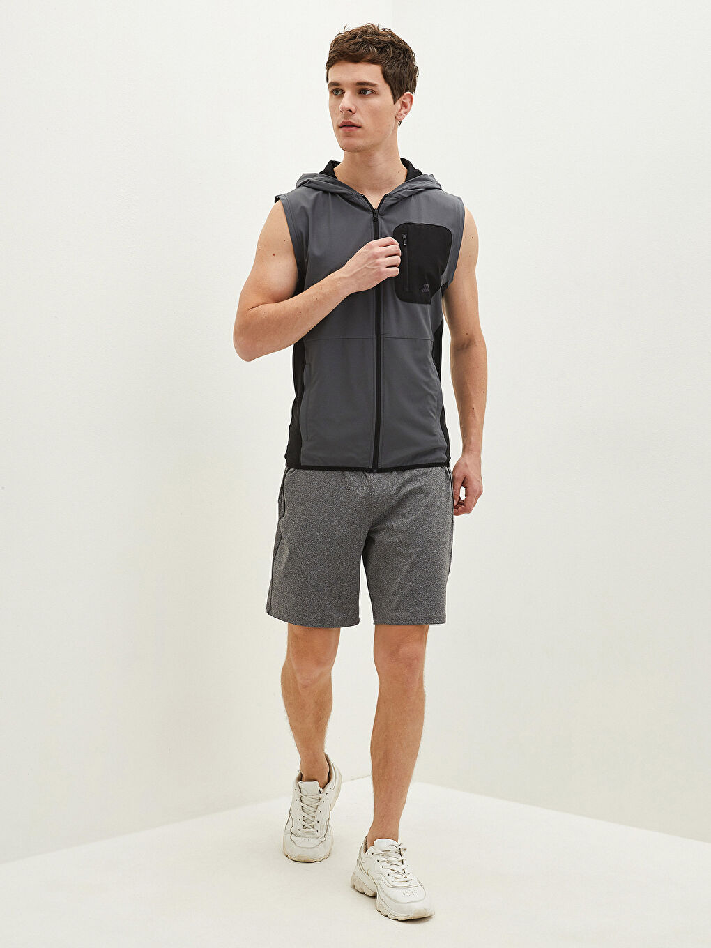 Men's Active Sports Vest with Standard Fit Hood-2