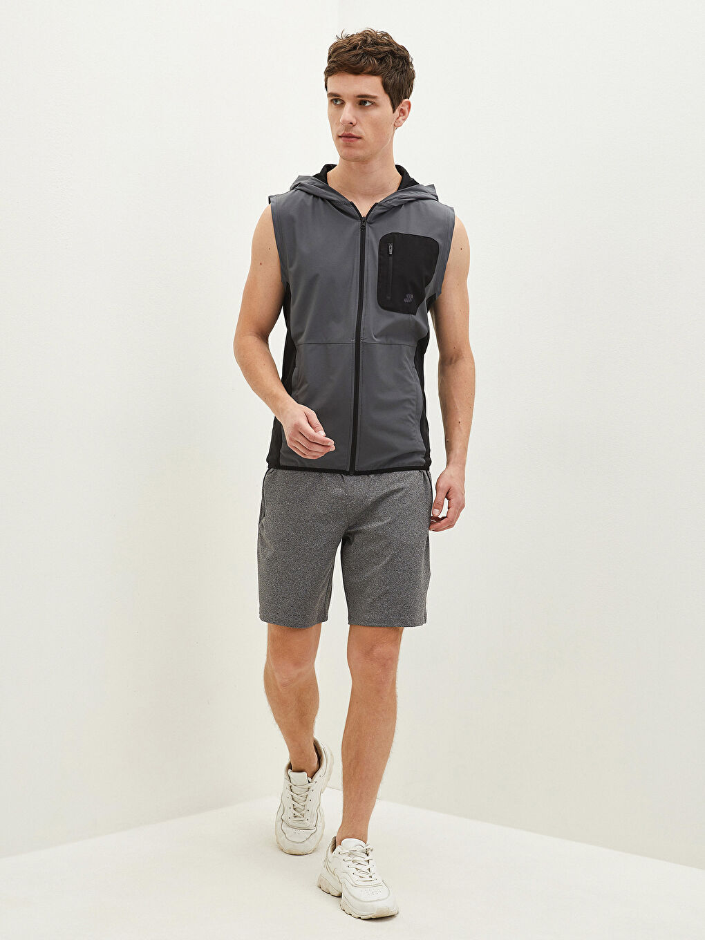 Men's Active Sports Vest with Standard Fit Hood-3
