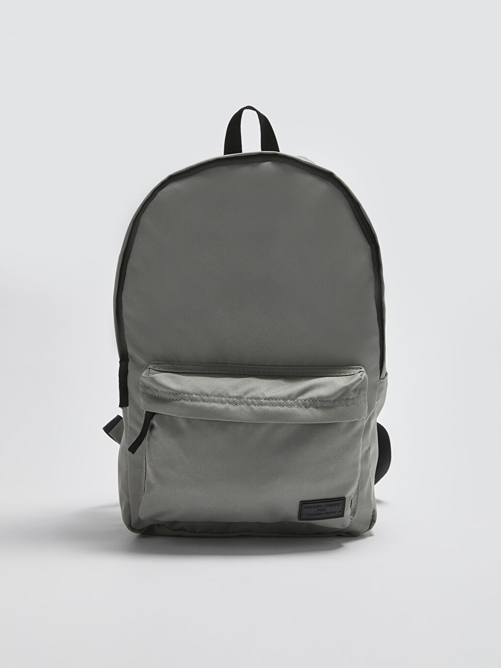 Gri Etiket Detaylı Erkek Sırt Çantası-2