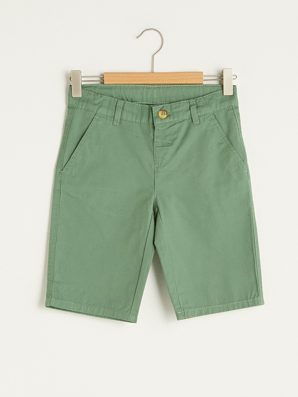 Yeşil Basic Gabardin Erkek Çocuk Chino Roller