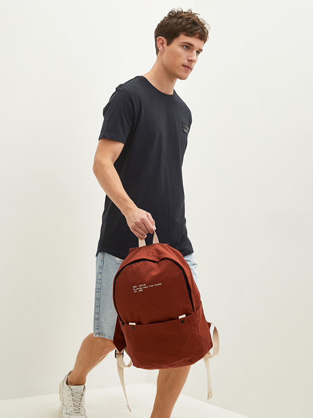 Rucsac pentru Bărbați cu Imprimare de Litere-1