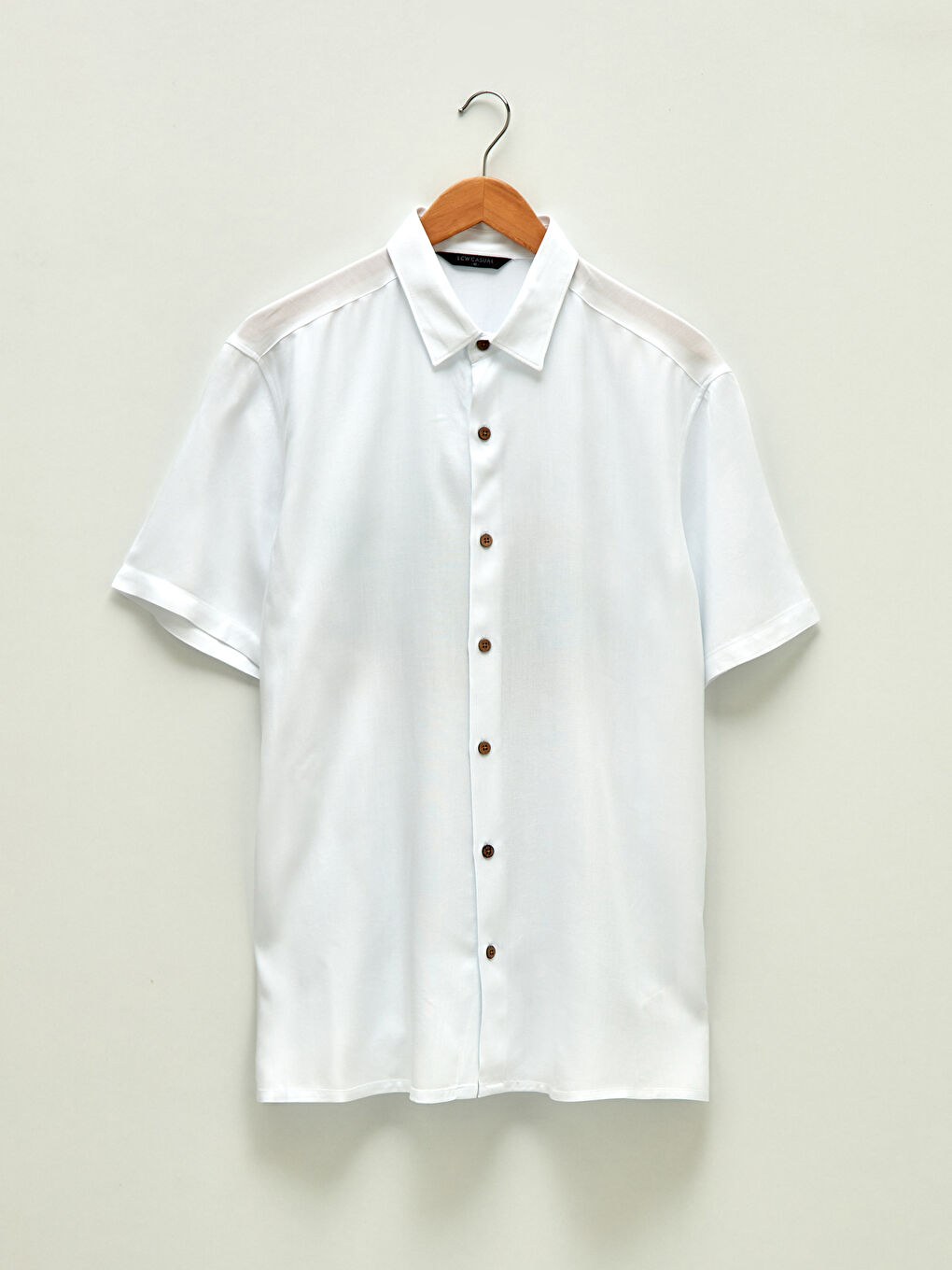 Beyaz Oversize Resort Yaka Kısa Kollu Poplin Erkek Gömlek-5