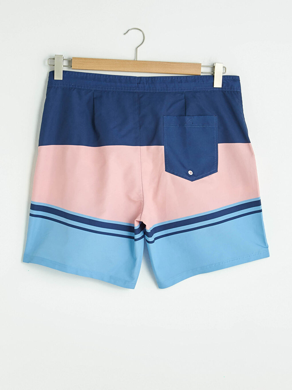 شورت سباحة رجالي بطول الركبة بنمط كتل الألوان-8