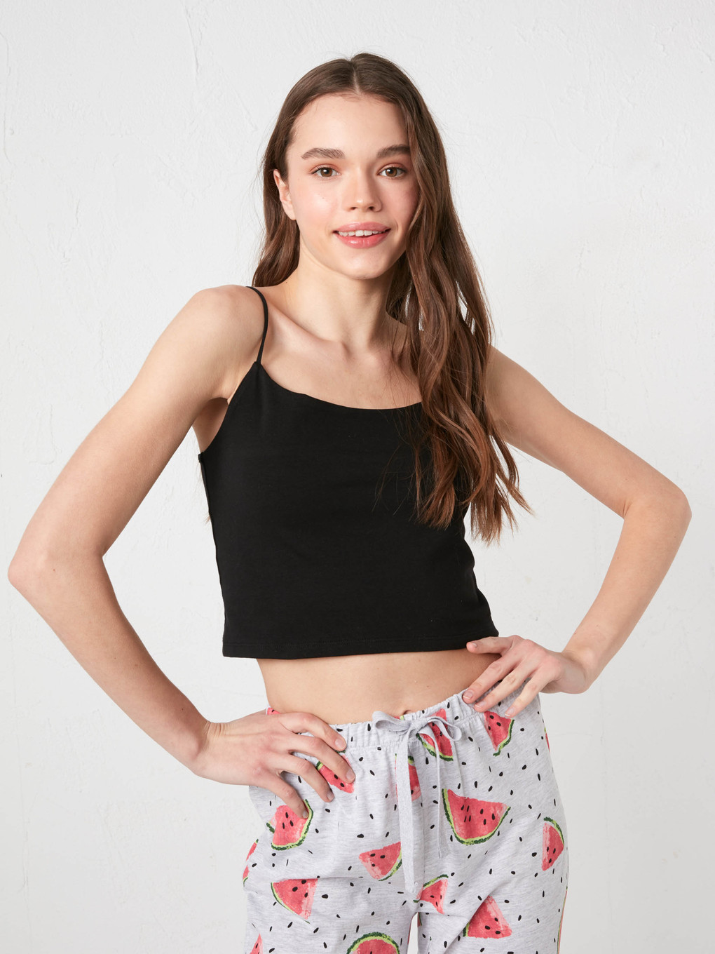 Square Neck Thin Strap Crop Athlete
