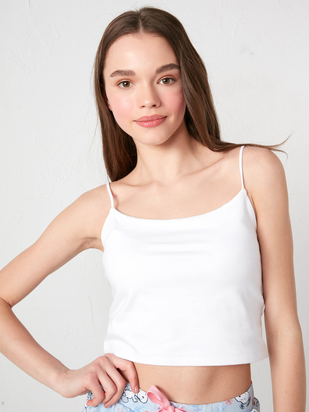 Square Neck Thin Strap Crop Athlete-1
