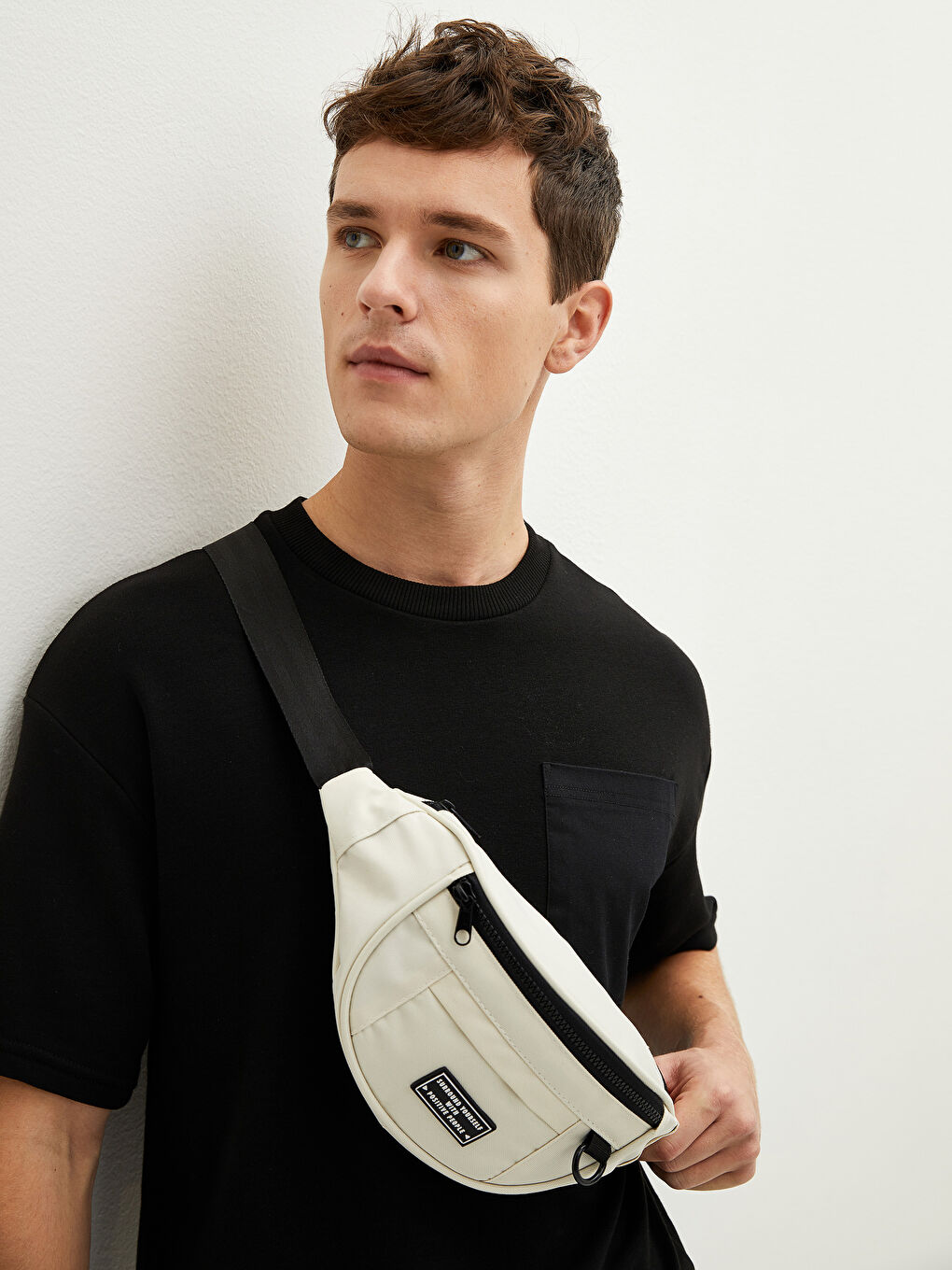 Label Detailed Men's Waist Bag