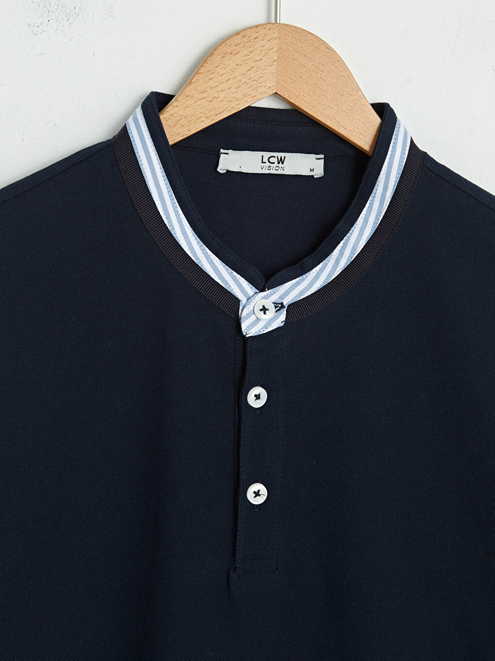 Lacivert Hakim Yaka Pike Erkek Tişört-7