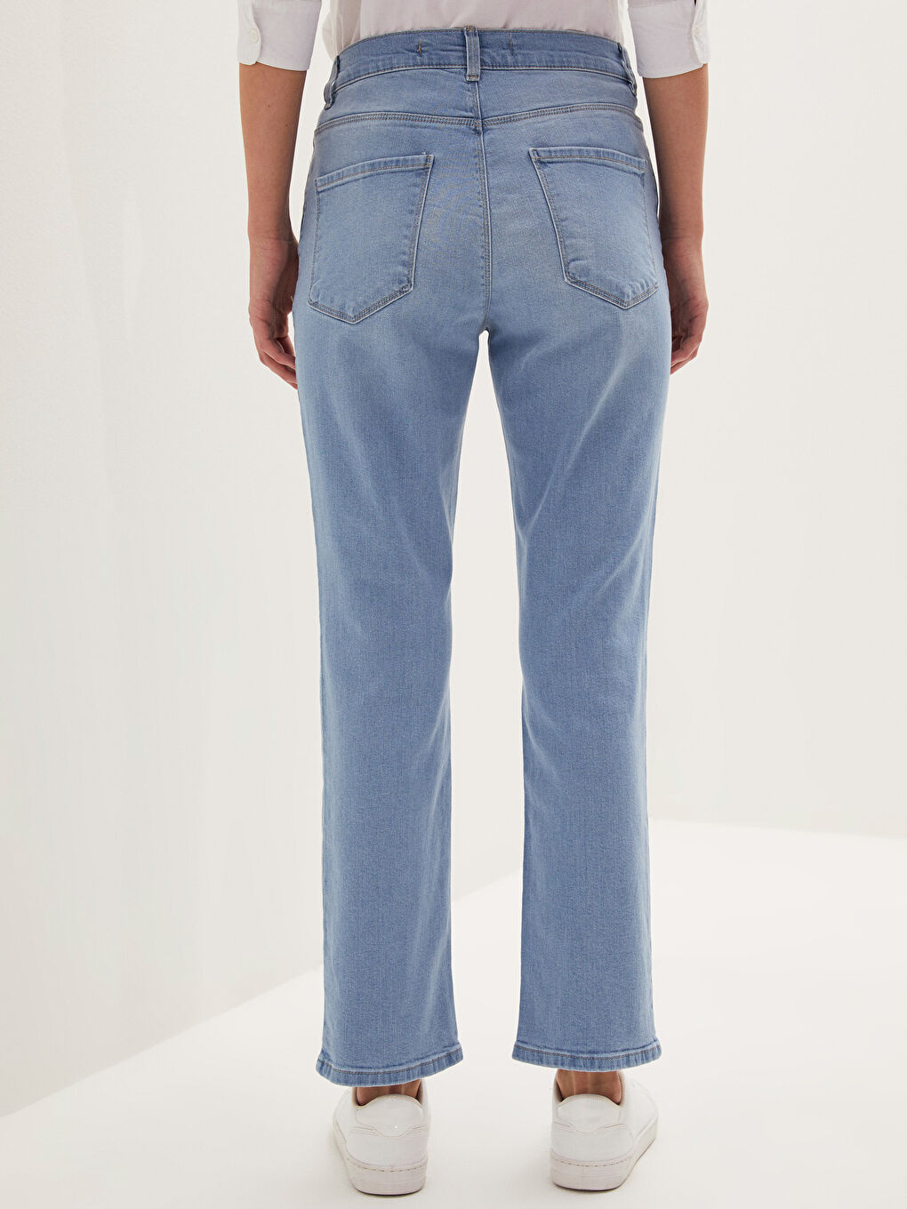Ženske farmerke visokog struka slim fit-8