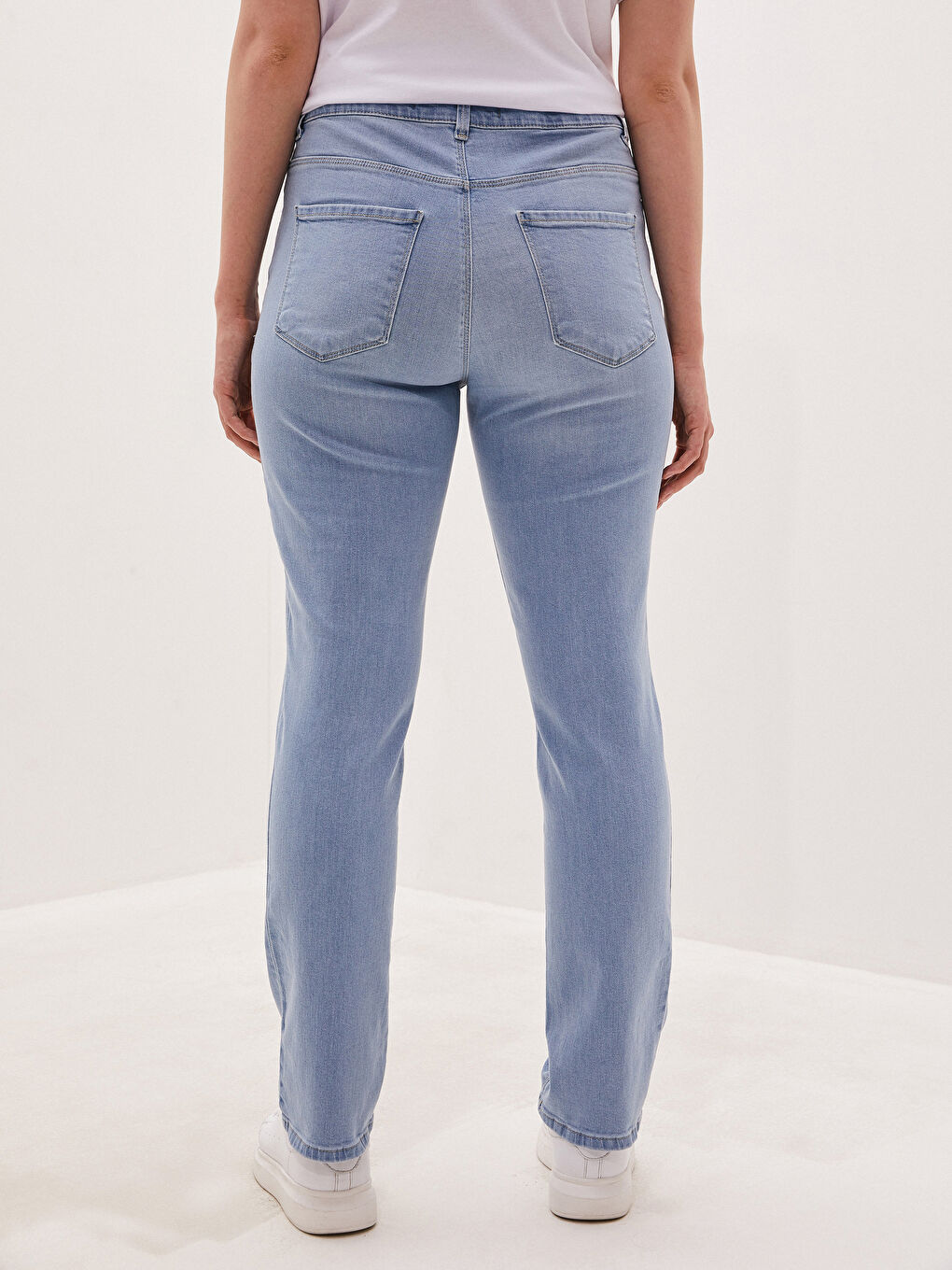 Ženske farmerke visokog struka slim fit-4